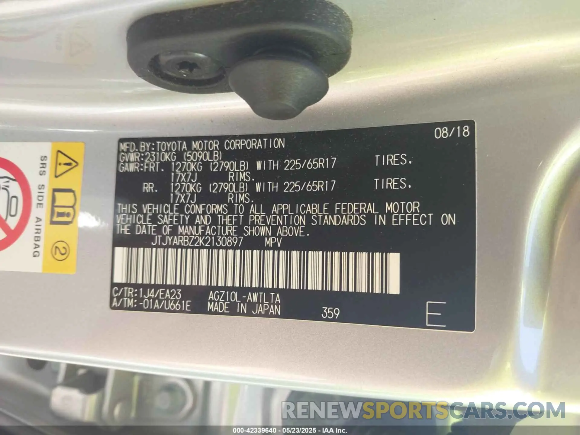 9 Photograph of a damaged car JTJYARBZ2K2130897 LEXUS NX 300 2019