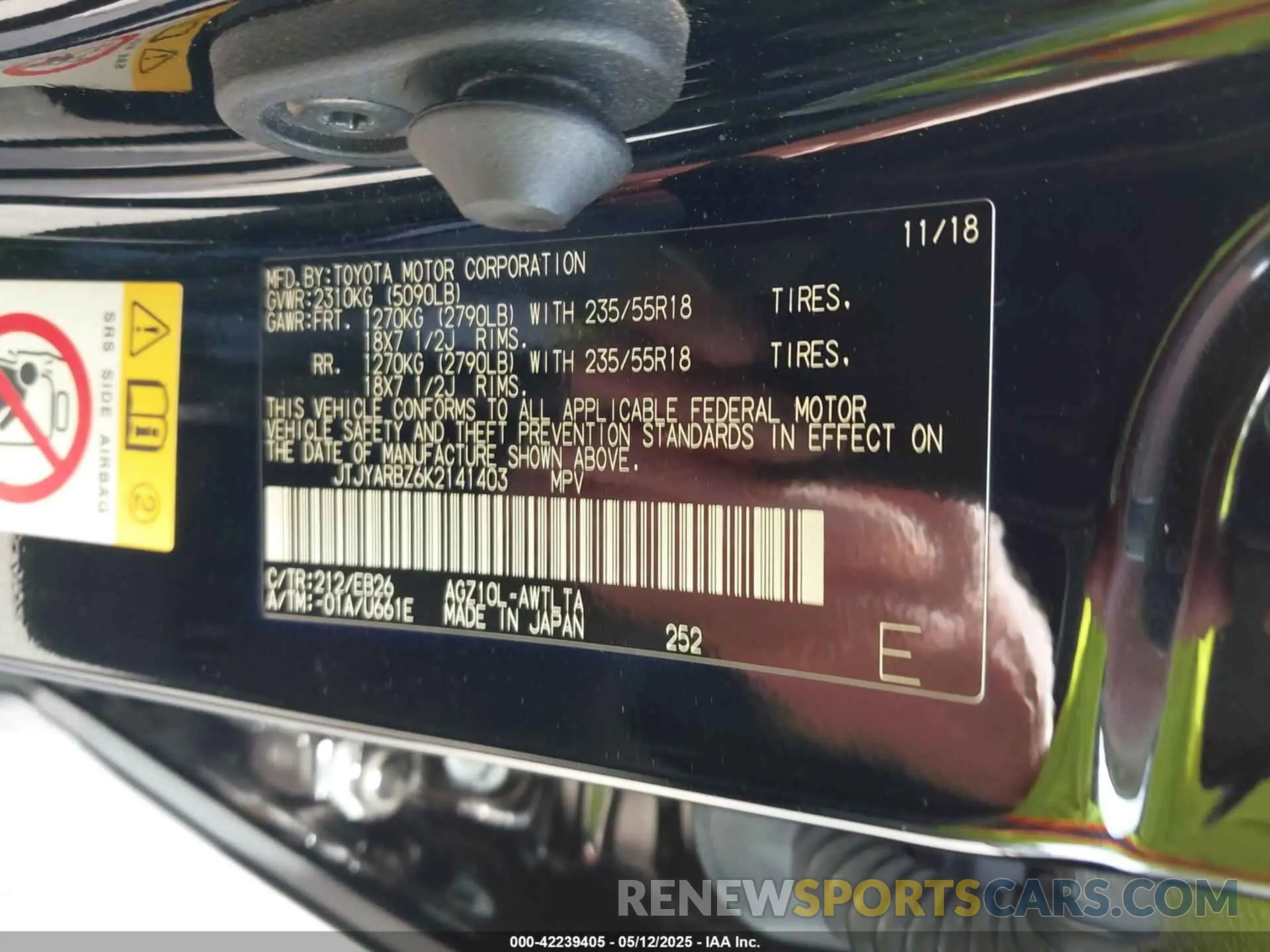 9 Photograph of a damaged car JTJYARBZ6K2141403 LEXUS NX 300 2019