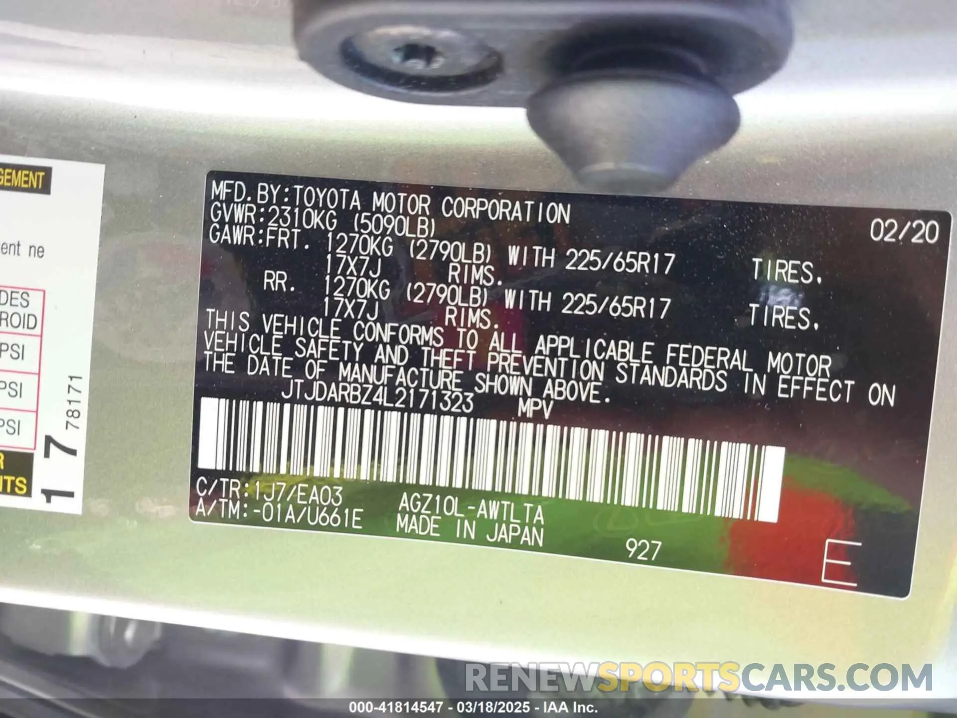 9 Photograph of a damaged car JTJDARBZ4L2171323 LEXUS NX 300 2020