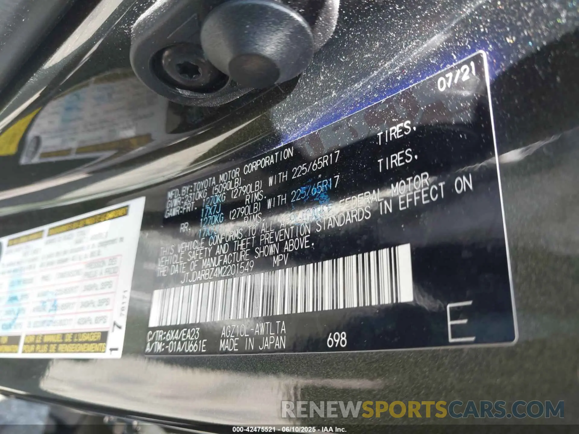 9 Photograph of a damaged car JTJDARBZ4M2201549 LEXUS NX 300 2021