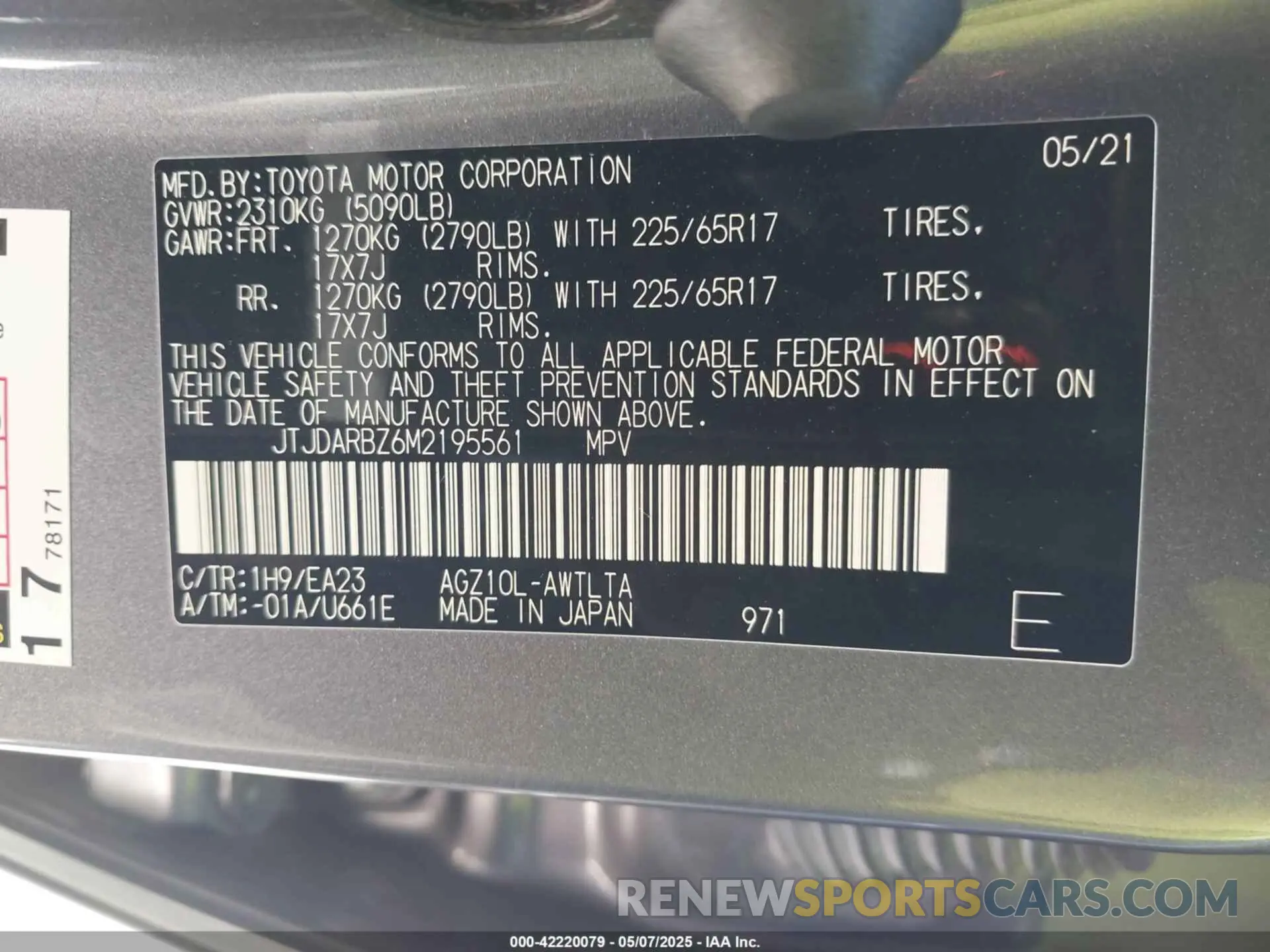 9 Photograph of a damaged car JTJDARBZ6M2195561 LEXUS NX 300 2021