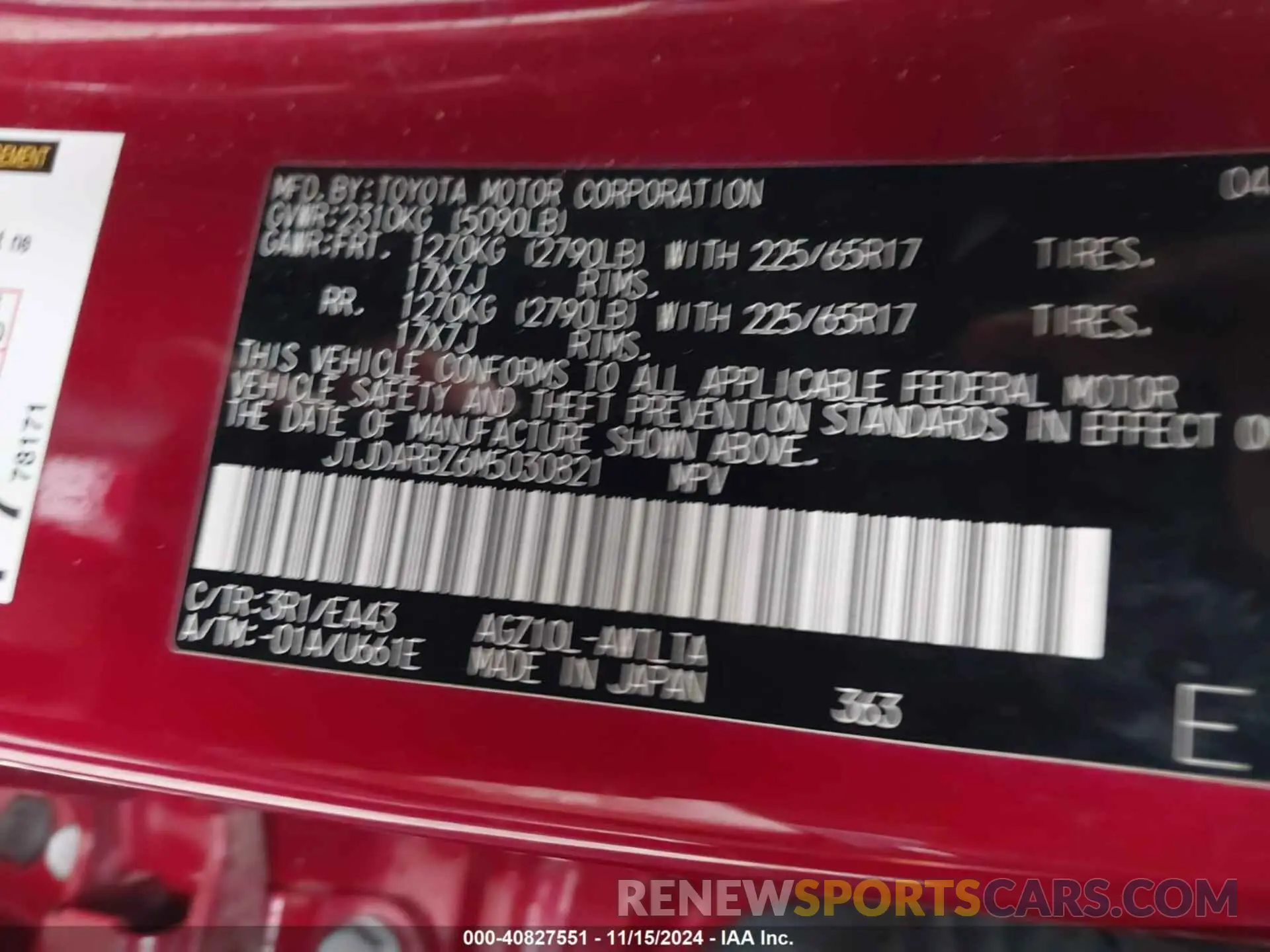 9 Photograph of a damaged car JTJDARBZ6M5030821 LEXUS NX 300 2021