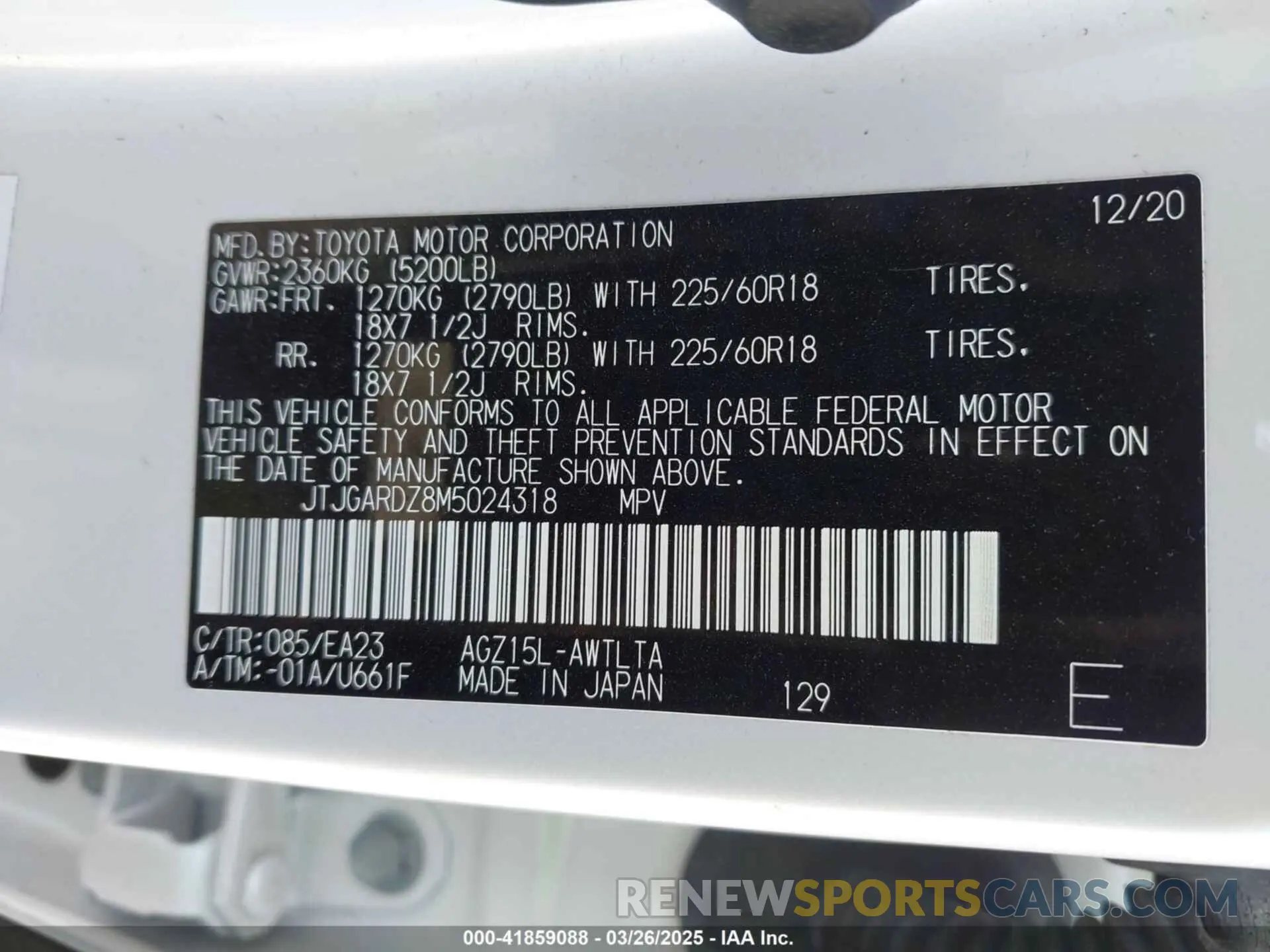 9 Photograph of a damaged car JTJGARDZ8M5024318 LEXUS NX 300 2021