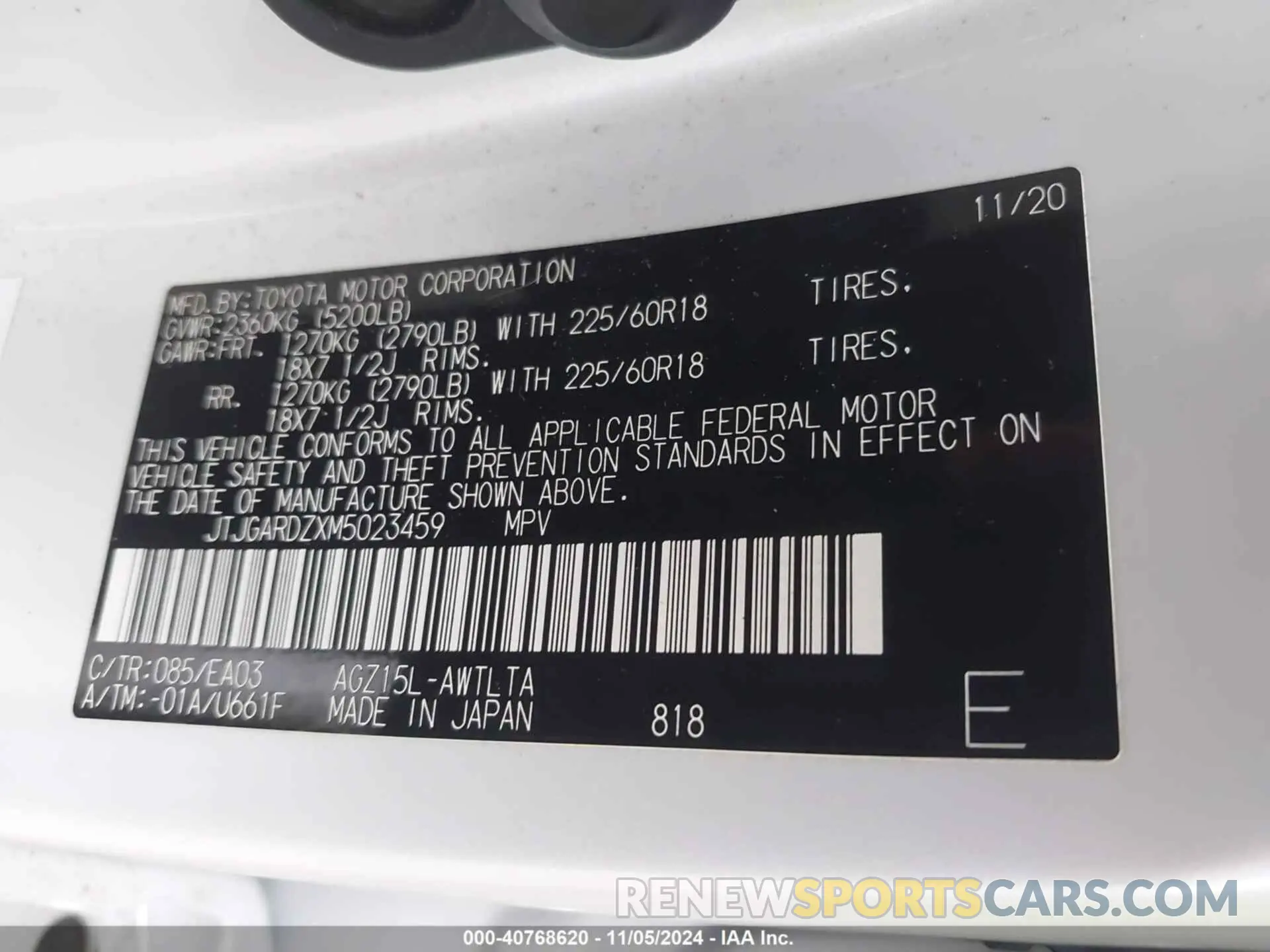 9 Photograph of a damaged car JTJGARDZXM5023459 LEXUS NX 300 2021