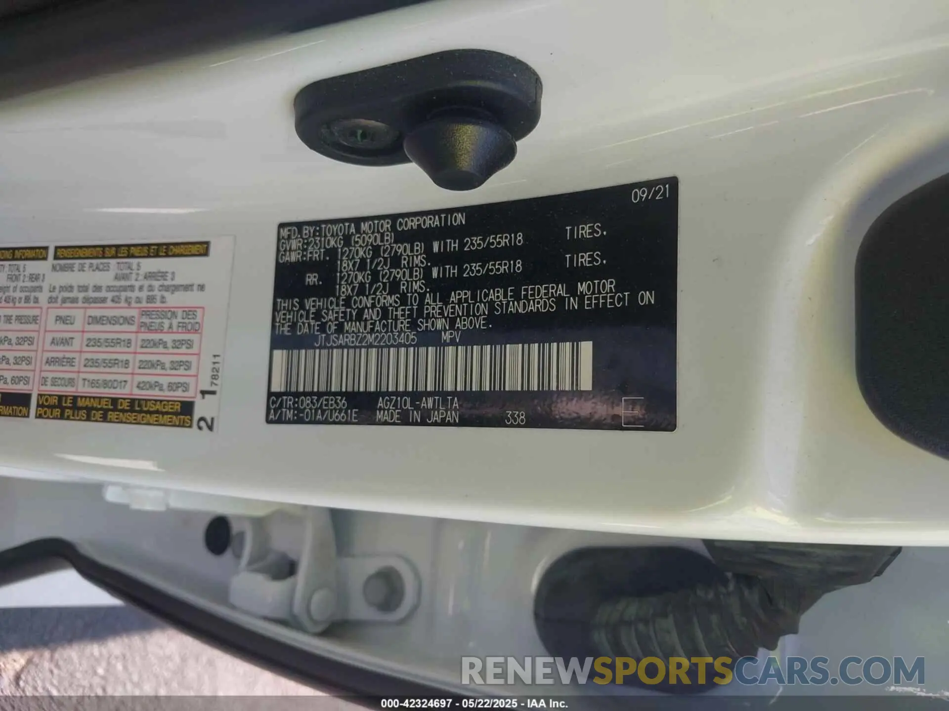 9 Photograph of a damaged car JTJSARBZ2M2203405 LEXUS NX 300 2021