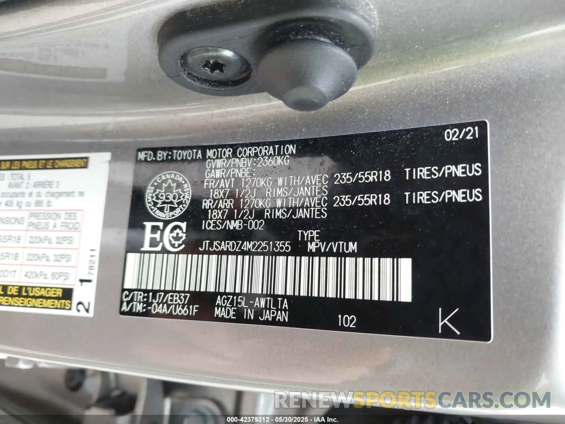 9 Photograph of a damaged car JTJSARDZ4M2251355 LEXUS NX 300 2021