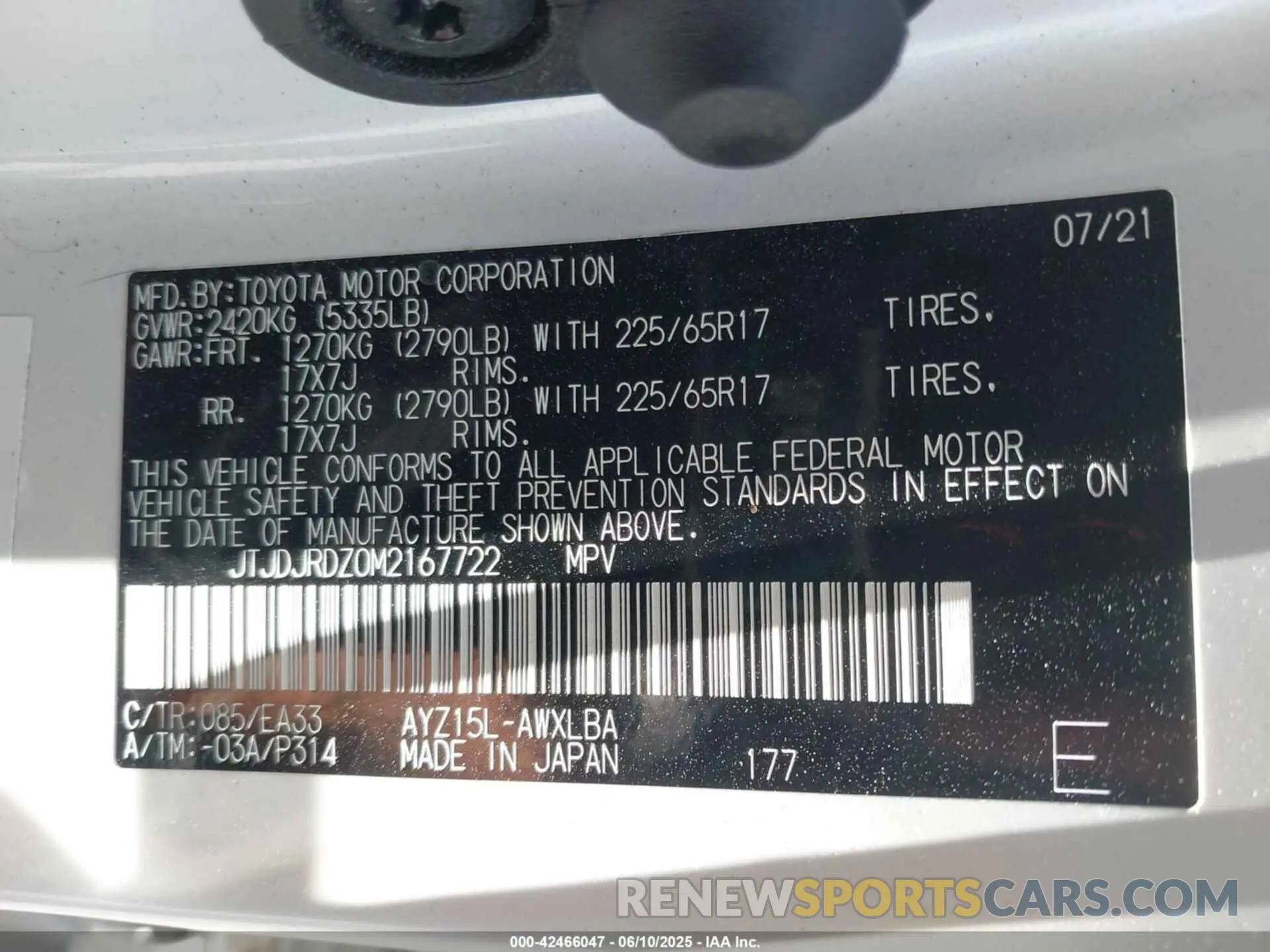 9 Photograph of a damaged car JTJDJRDZ0M2167722 LEXUS NX 300H 2021