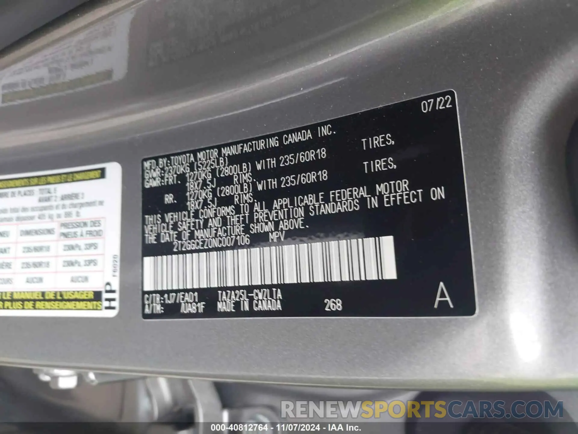 9 Photograph of a damaged car 2T2GGCEZ0NC007106 LEXUS NX 350 2022
