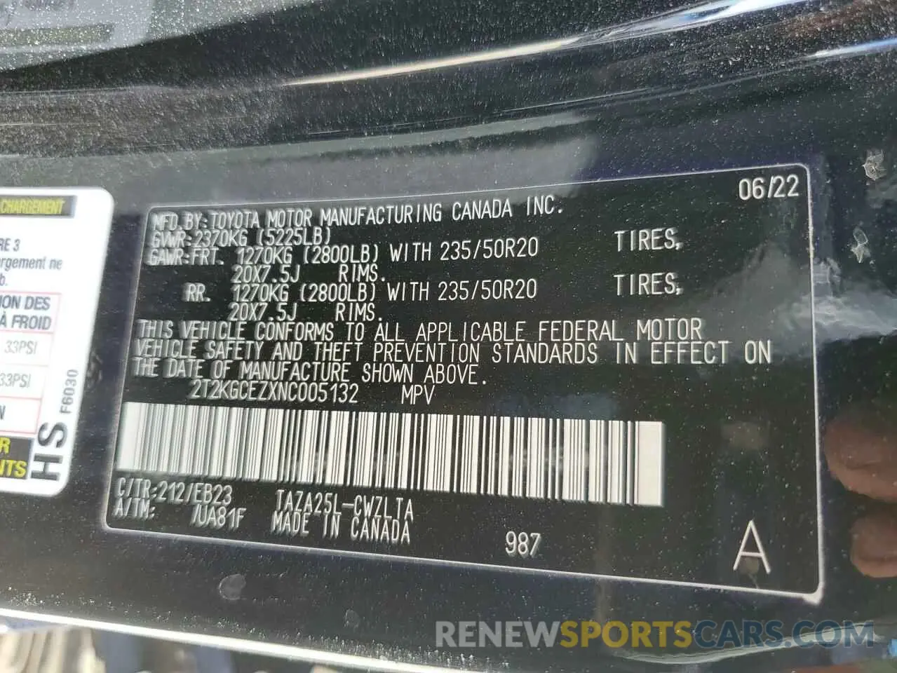 14 Photograph of a damaged car 2T2KGCEZXNC005132 LEXUS NX 350 2022