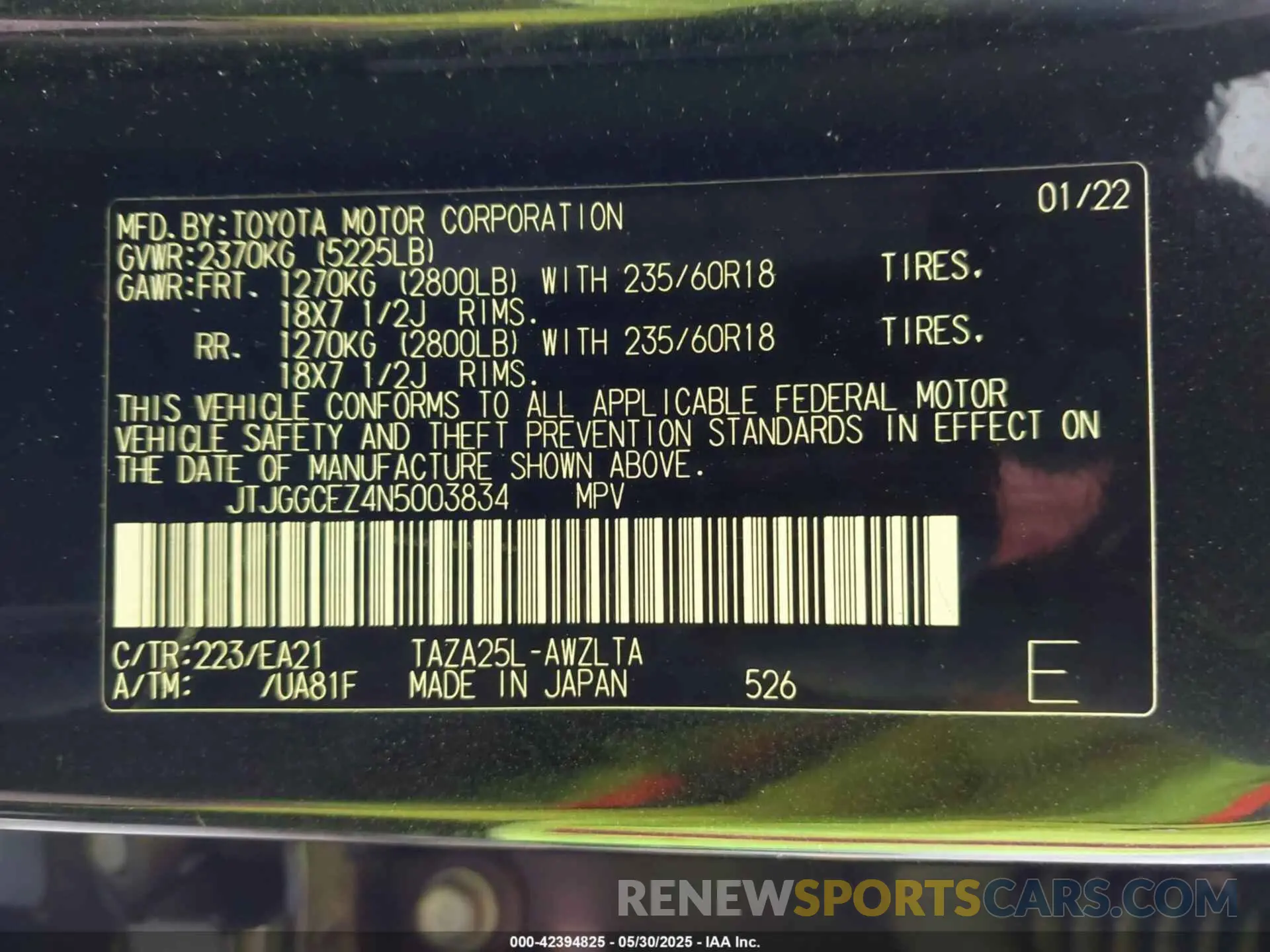 9 Photograph of a damaged car JTJGGCEZ4N5003834 LEXUS NX 350 2022