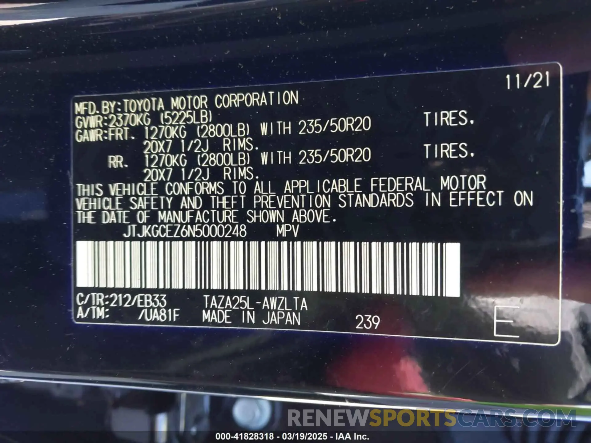 9 Photograph of a damaged car JTJKGCEZ6N5000248 LEXUS NX 350 2022