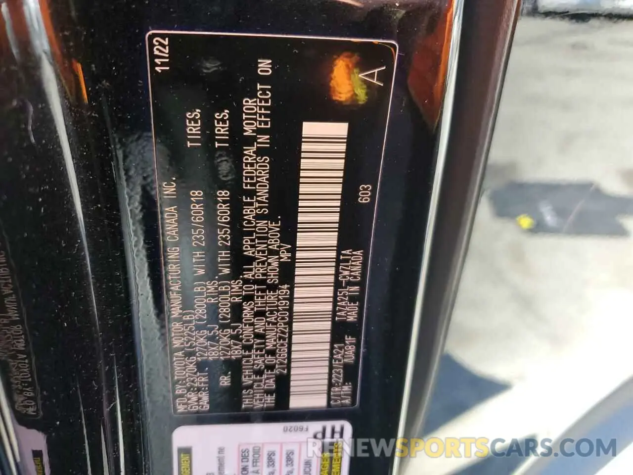 13 Photograph of a damaged car 2T2GGCEZ2PC019194 LEXUS NX 350 2023