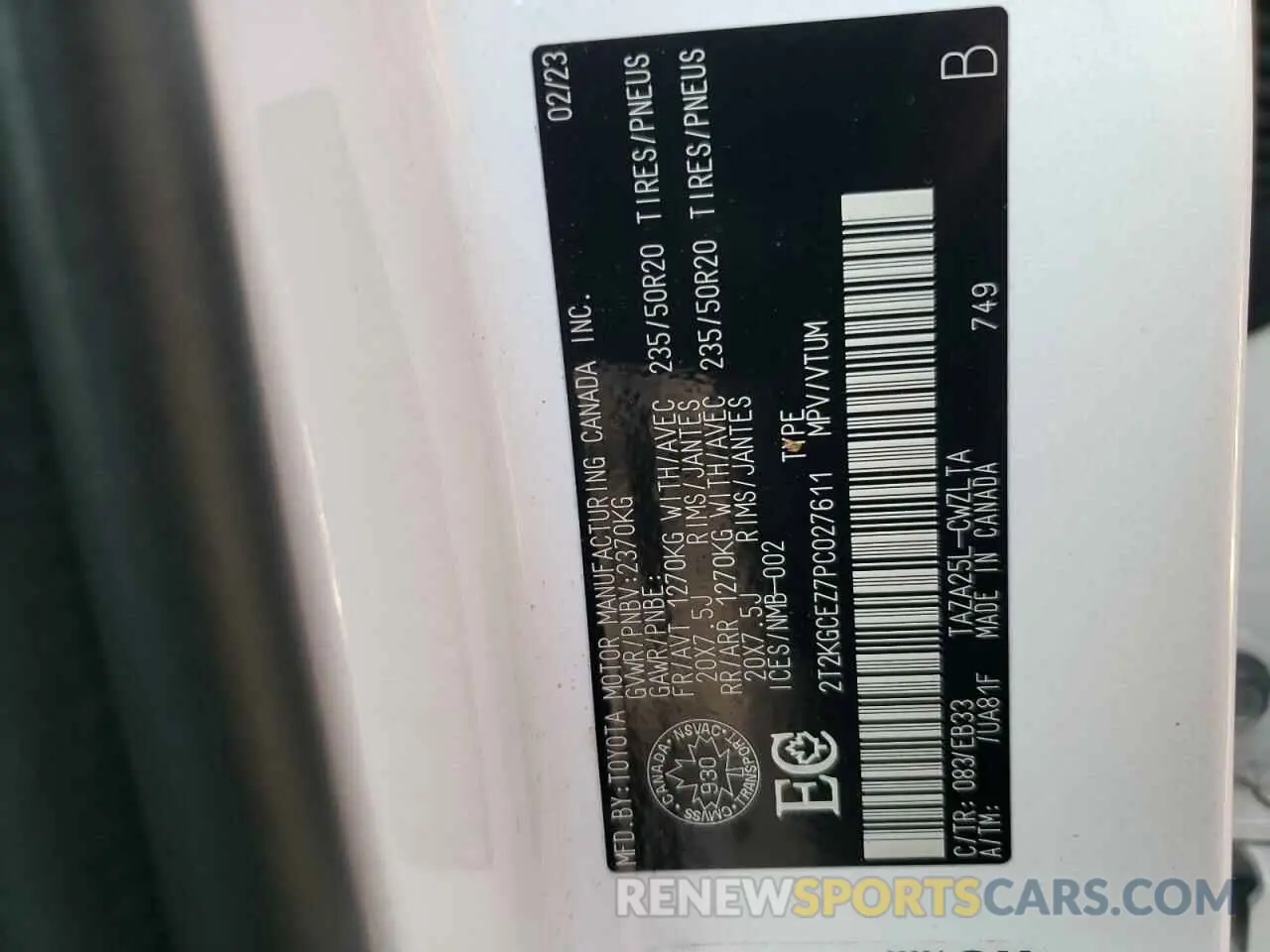 14 Photograph of a damaged car 2T2KGCEZ7PC027611 LEXUS NX 350 2023