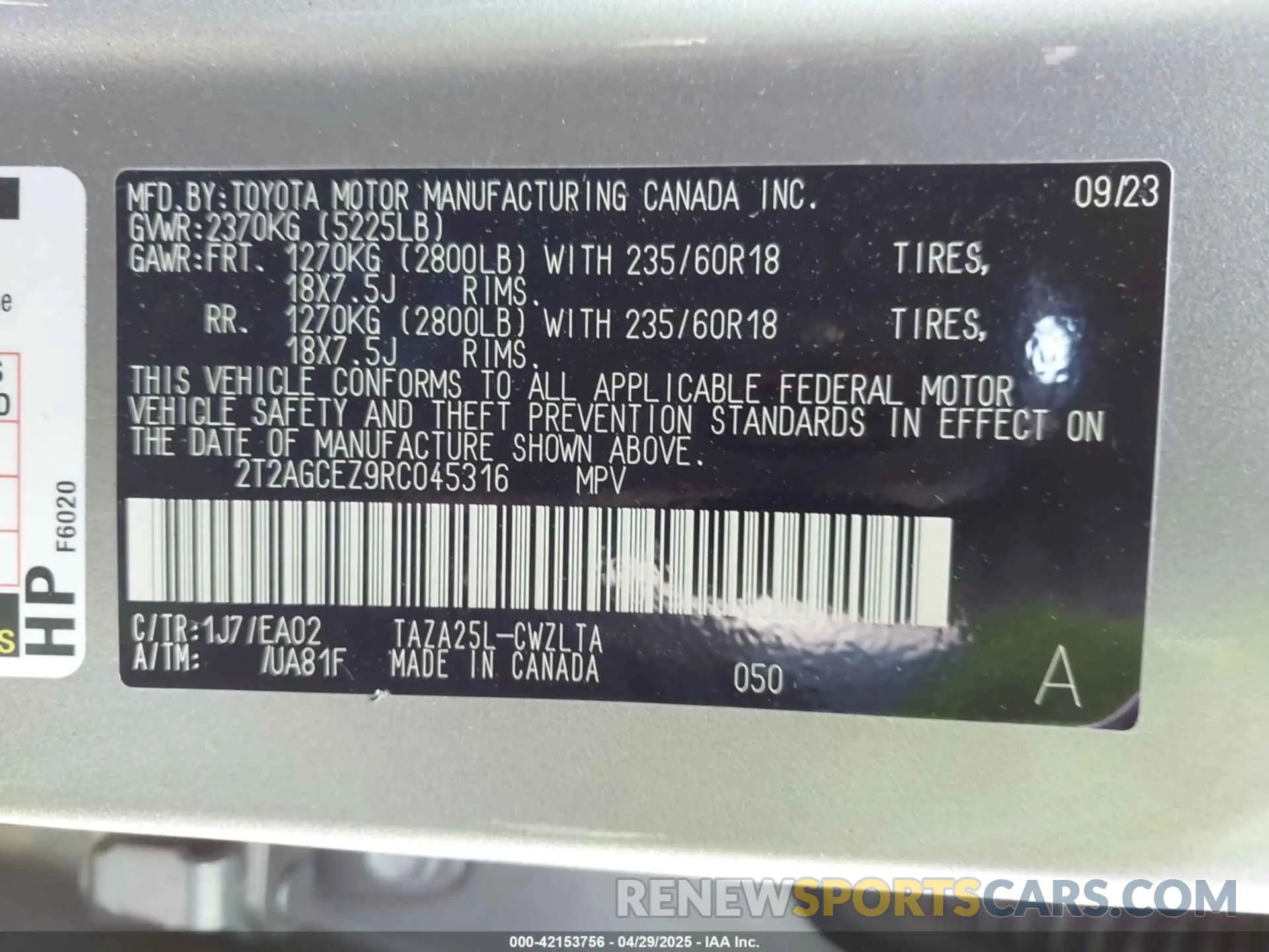 9 Photograph of a damaged car 2T2AGCEZ9RC045316 LEXUS NX 350 2024