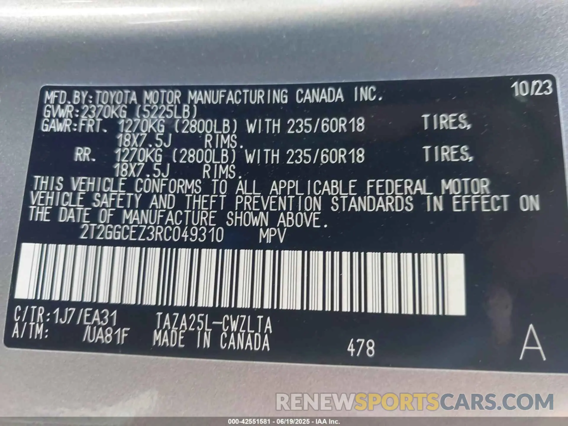 9 Photograph of a damaged car 2T2GGCEZ3RC049310 LEXUS NX 350 2024