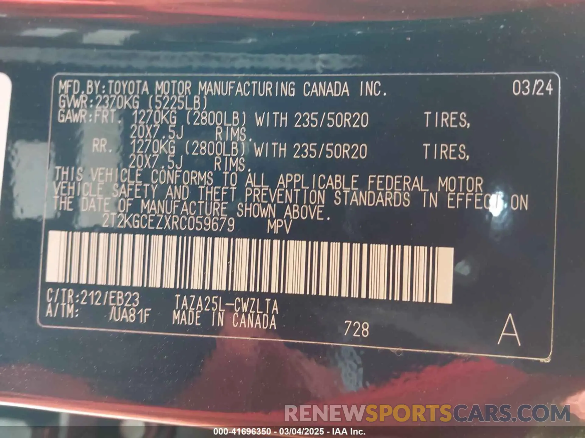 9 Photograph of a damaged car 2T2KGCEZXRC059679 LEXUS NX 350 2024