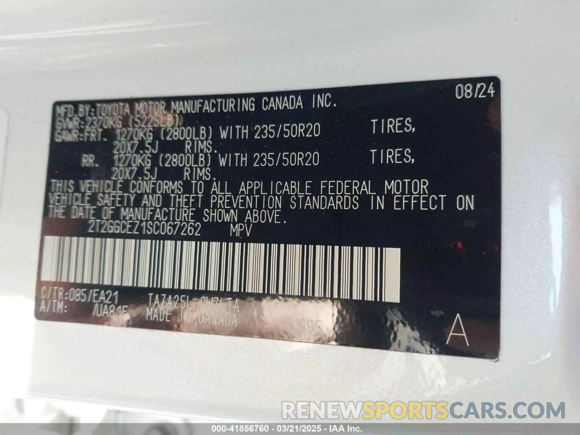 9 Photograph of a damaged car 2T2GGCEZ1SC067262 LEXUS NX 350 2025