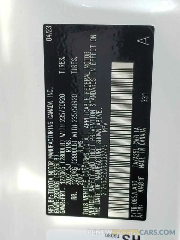 13 Photograph of a damaged car 2T2HGCEZ0RC032775 LEXUS NX 350 LUX 2024
