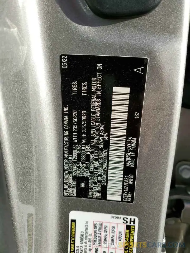 13 Photograph of a damaged car 2T2GKCEZ9NC003070 LEXUS NX 350H 2022