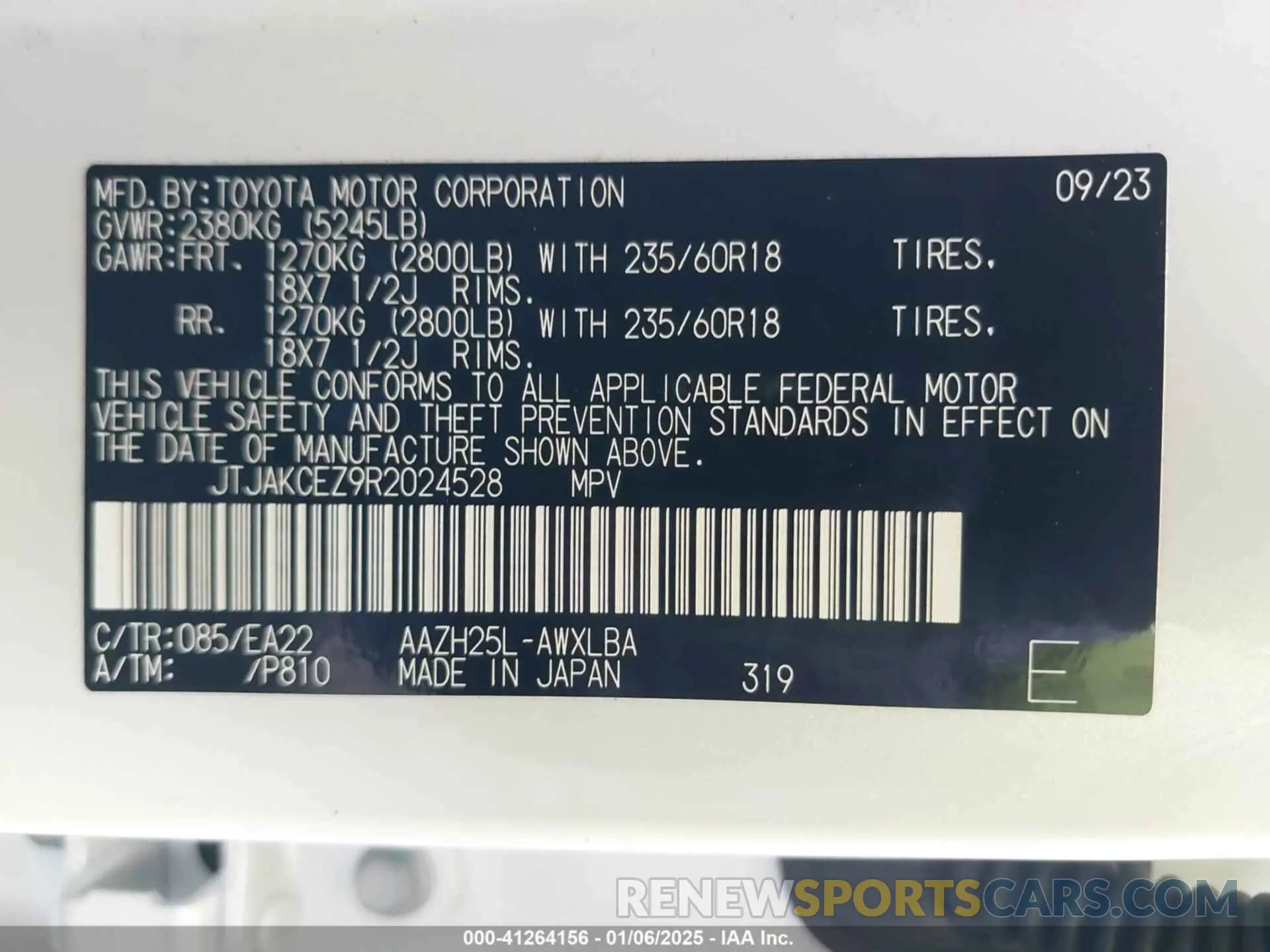 9 Photograph of a damaged car JTJAKCEZ9R2024528 LEXUS NX 350H 2024