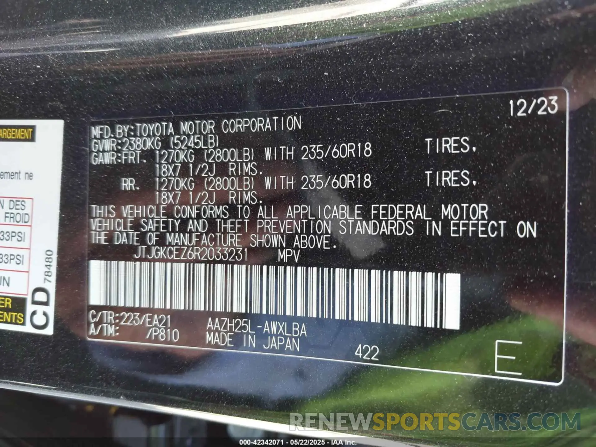 9 Photograph of a damaged car JTJGKCEZ6R2033231 LEXUS NX 350H 2024