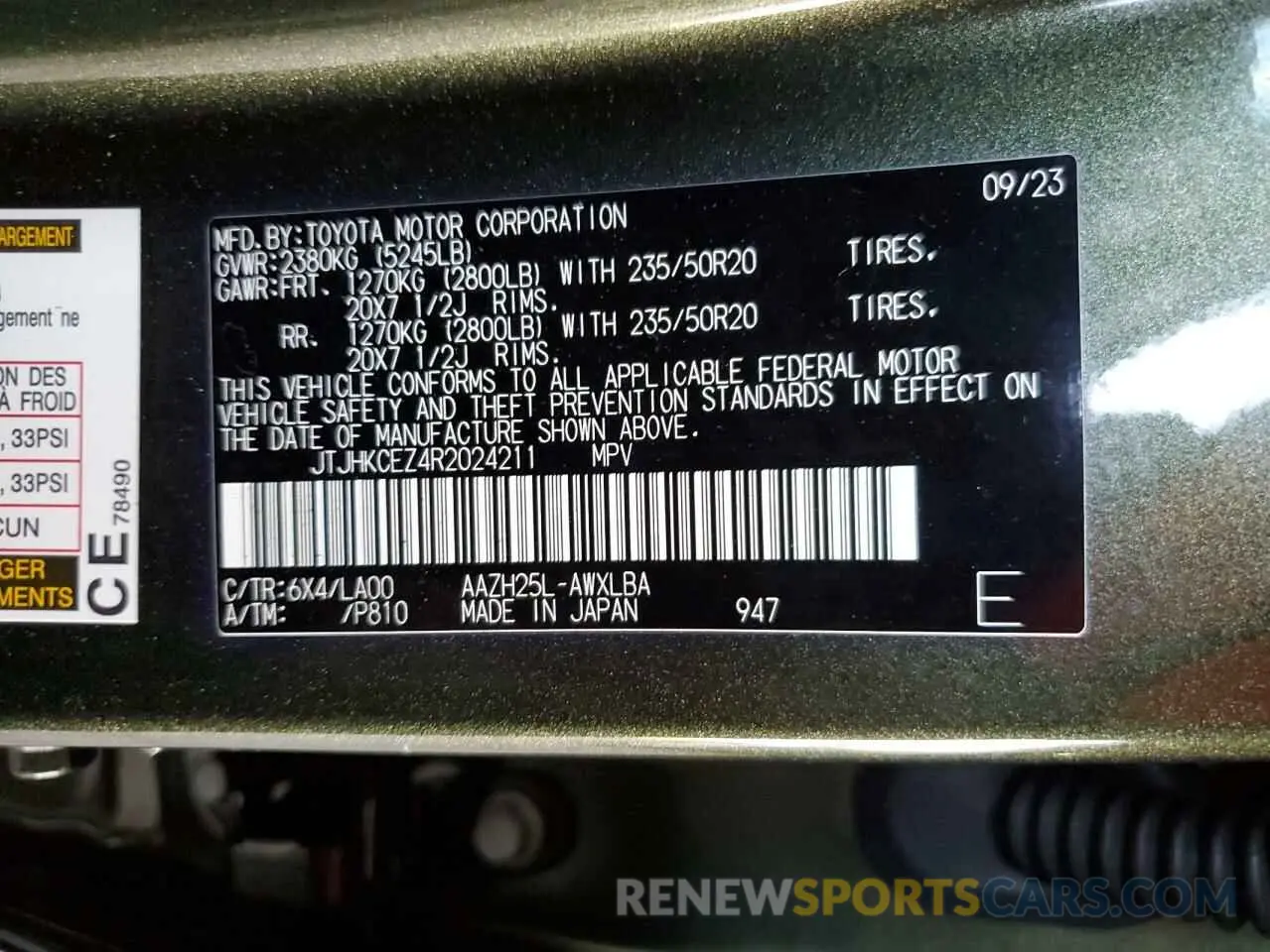 14 Photograph of a damaged car JTJHKCEZ4R2024211 LEXUS NX 350H BA 2024