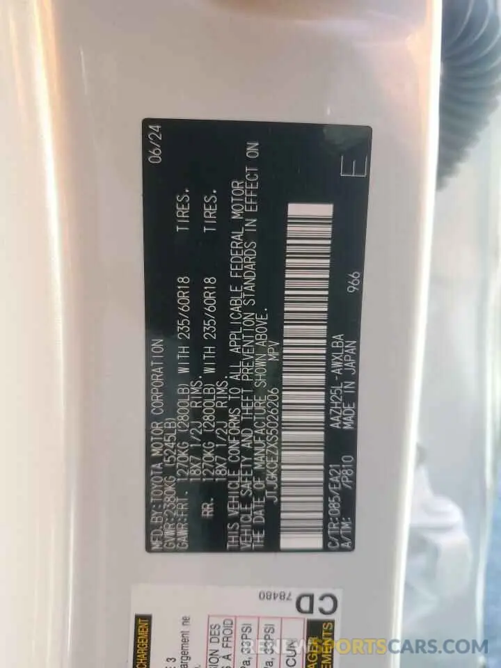 13 Photograph of a damaged car JTJGKCEZXS5026206 LEXUS NX 350H BA 2025