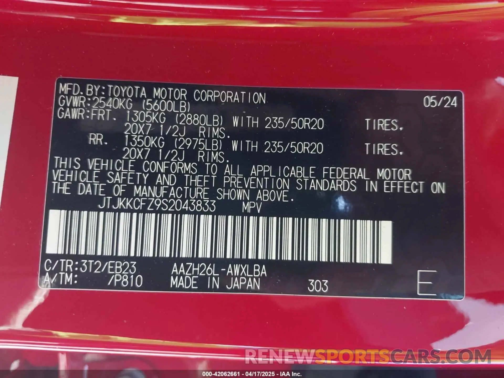9 Photograph of a damaged car JTJKKCFZ9S2043833 LEXUS NX 450H+ 2025