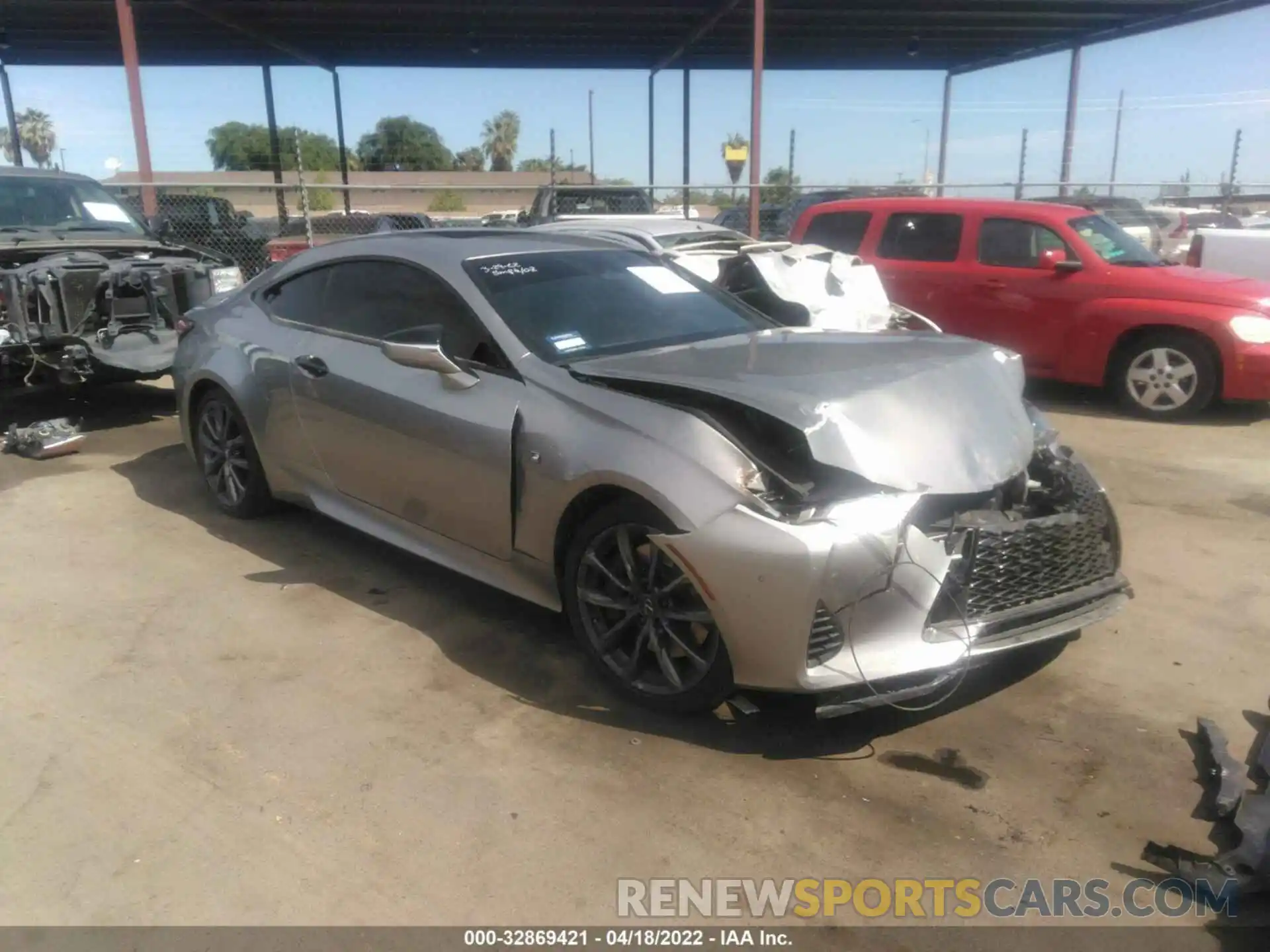 1 Photograph of a damaged car JTHHA5BC2K5008996 LEXUS RC 2019