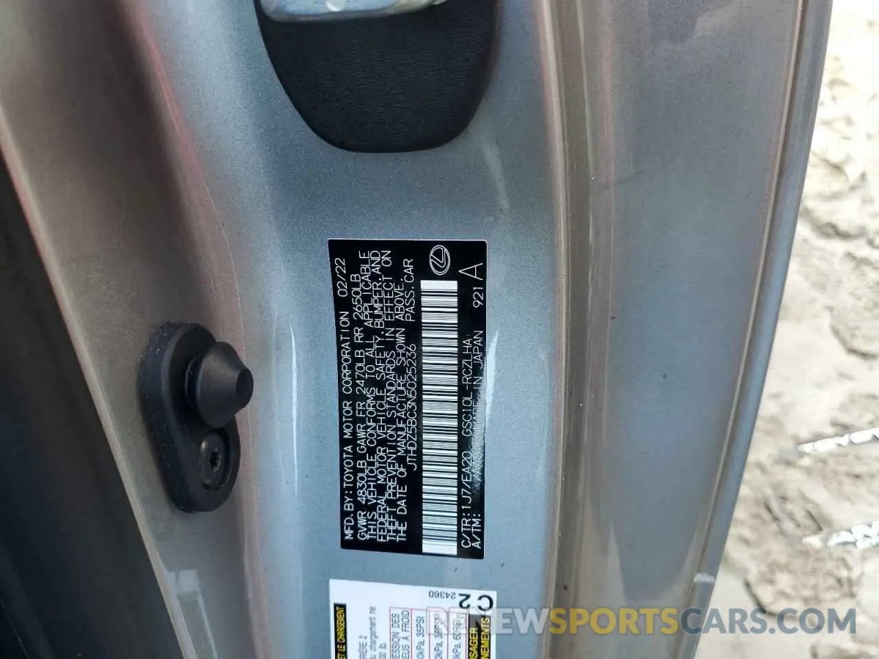13 Photograph of a damaged car JTHDZ5BC3N5025236 LEXUS RC350 2022