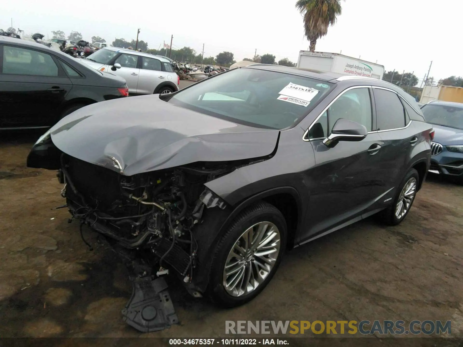 2 Photograph of a damaged car 2T2JGMDA8LC048748 LEXUS RX 2020