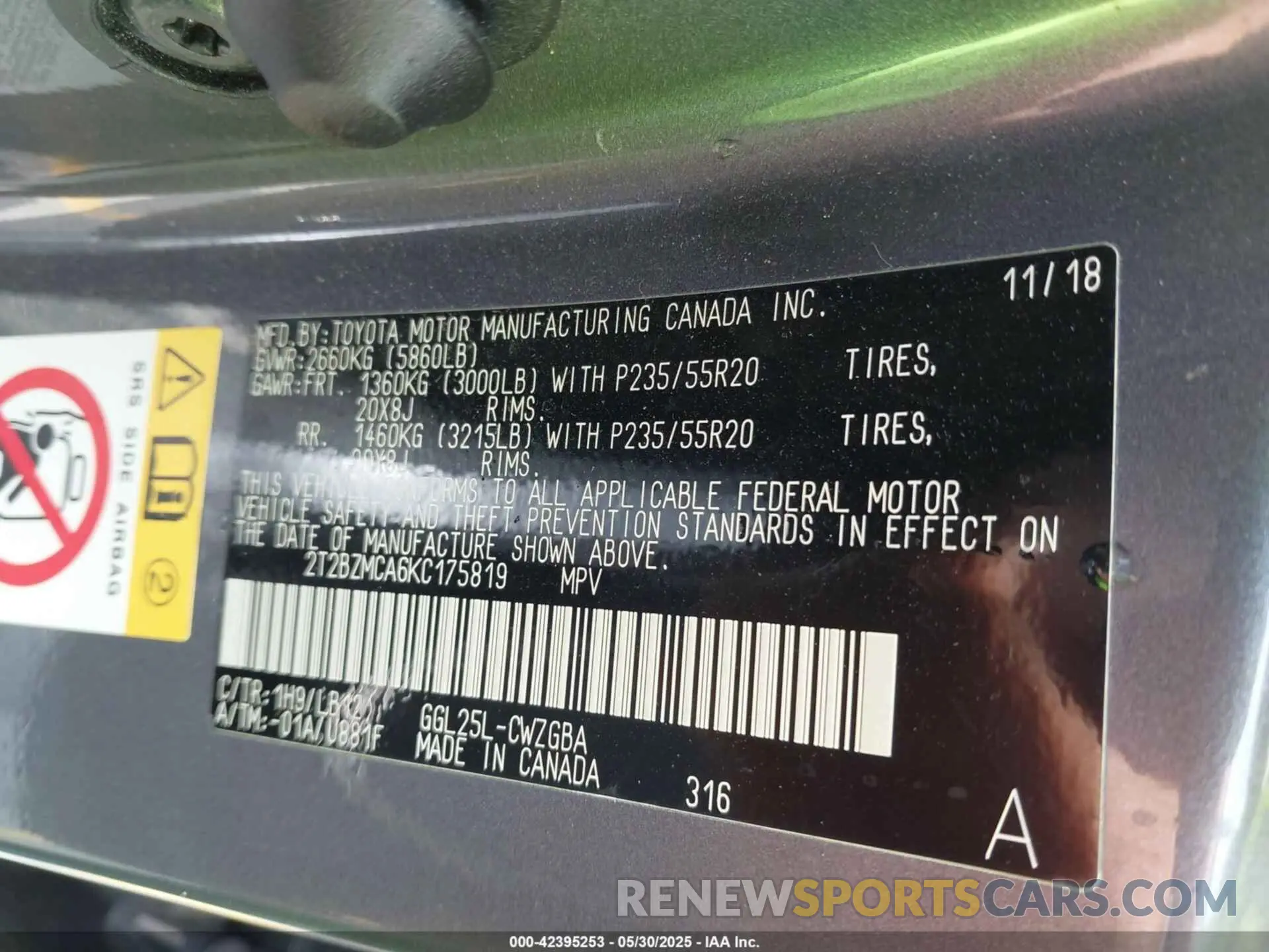 9 Photograph of a damaged car 2T2BZMCA6KC175819 LEXUS RX 350 2019
