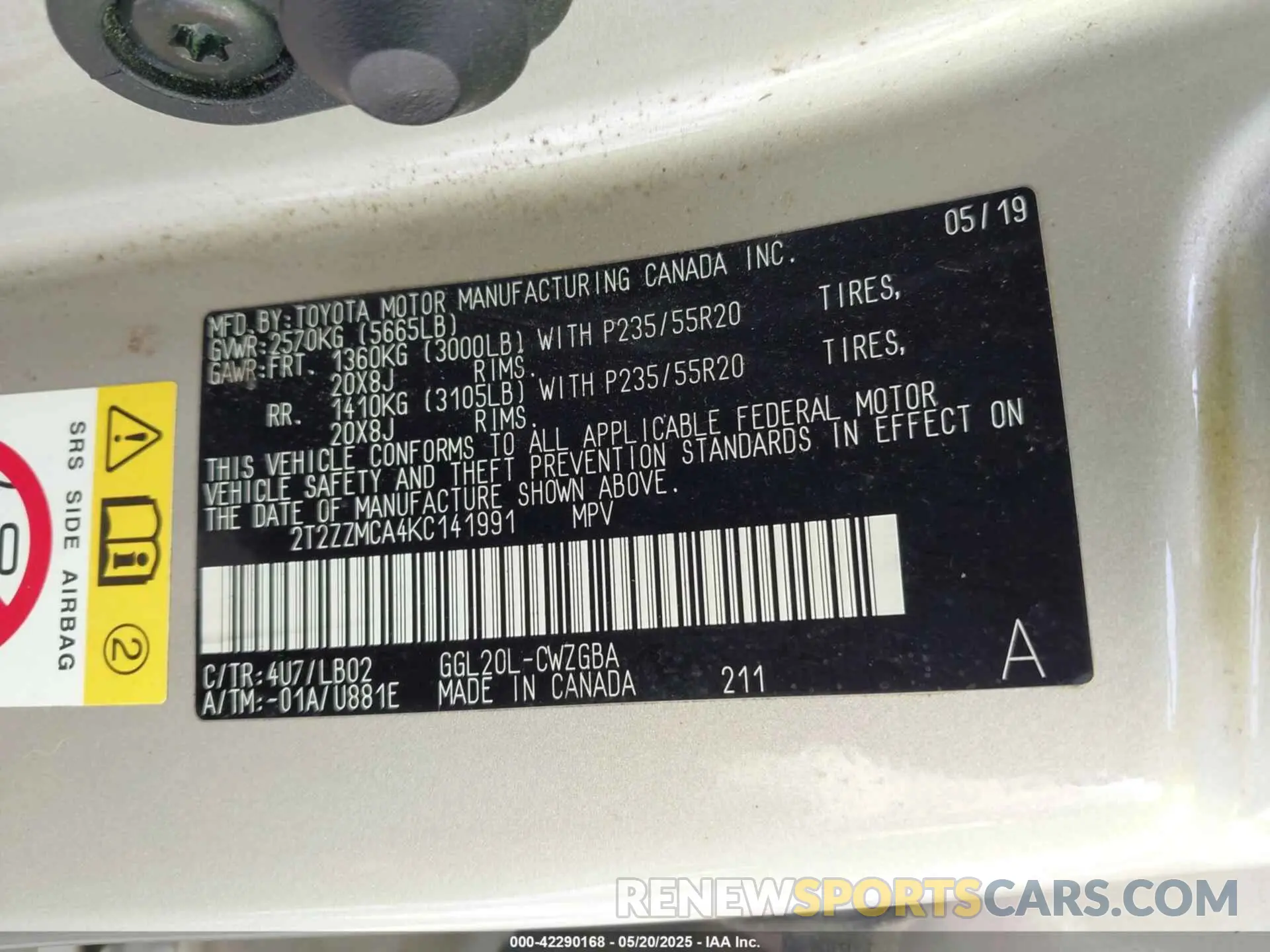 9 Photograph of a damaged car 2T2ZZMCA4KC141991 LEXUS RX 350 2019