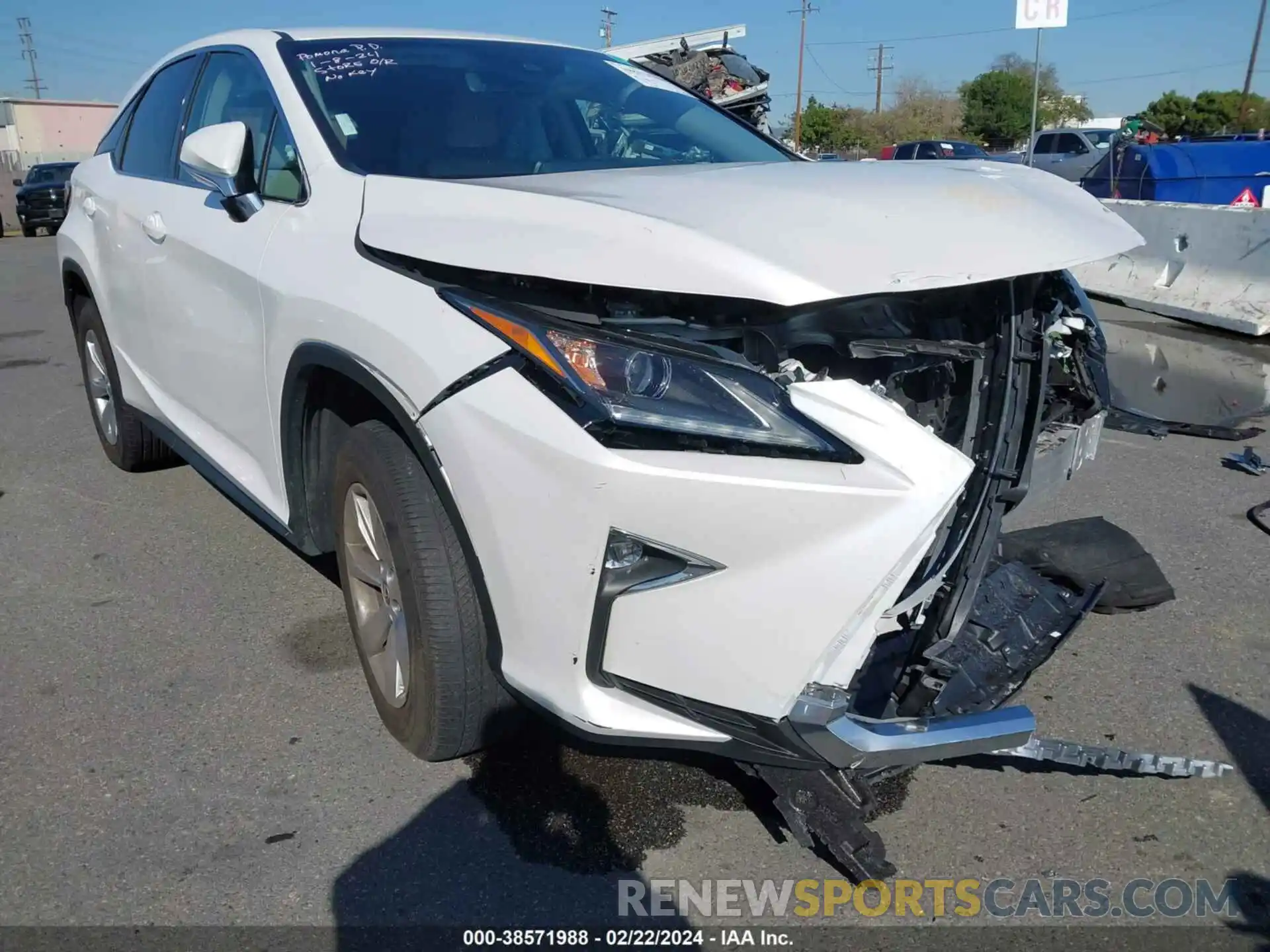 1 Photograph of a damaged car 2T2ZZMCA7KC125509 LEXUS RX 350 2019