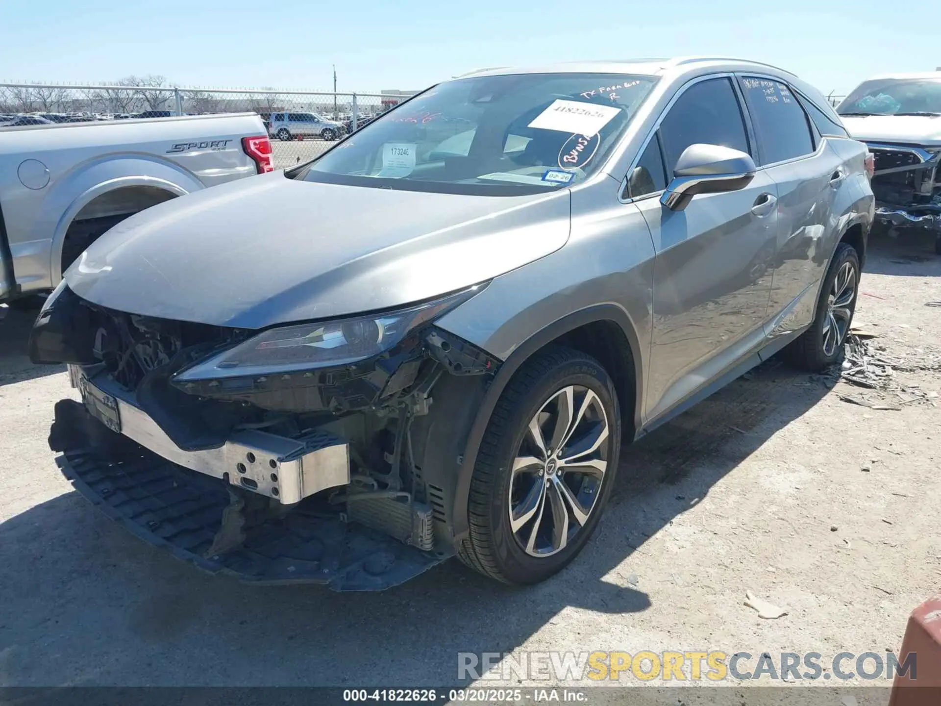 2 Photograph of a damaged car 2T2HZMAA3LC168454 LEXUS RX 350 2020