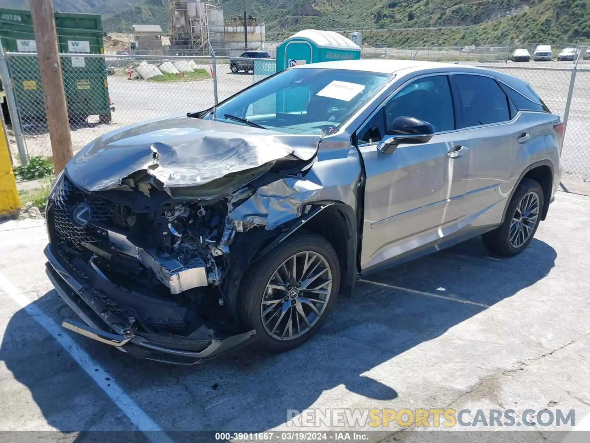 2 Photograph of a damaged car 2T2SZMDA9LC219263 LEXUS RX 350 2020