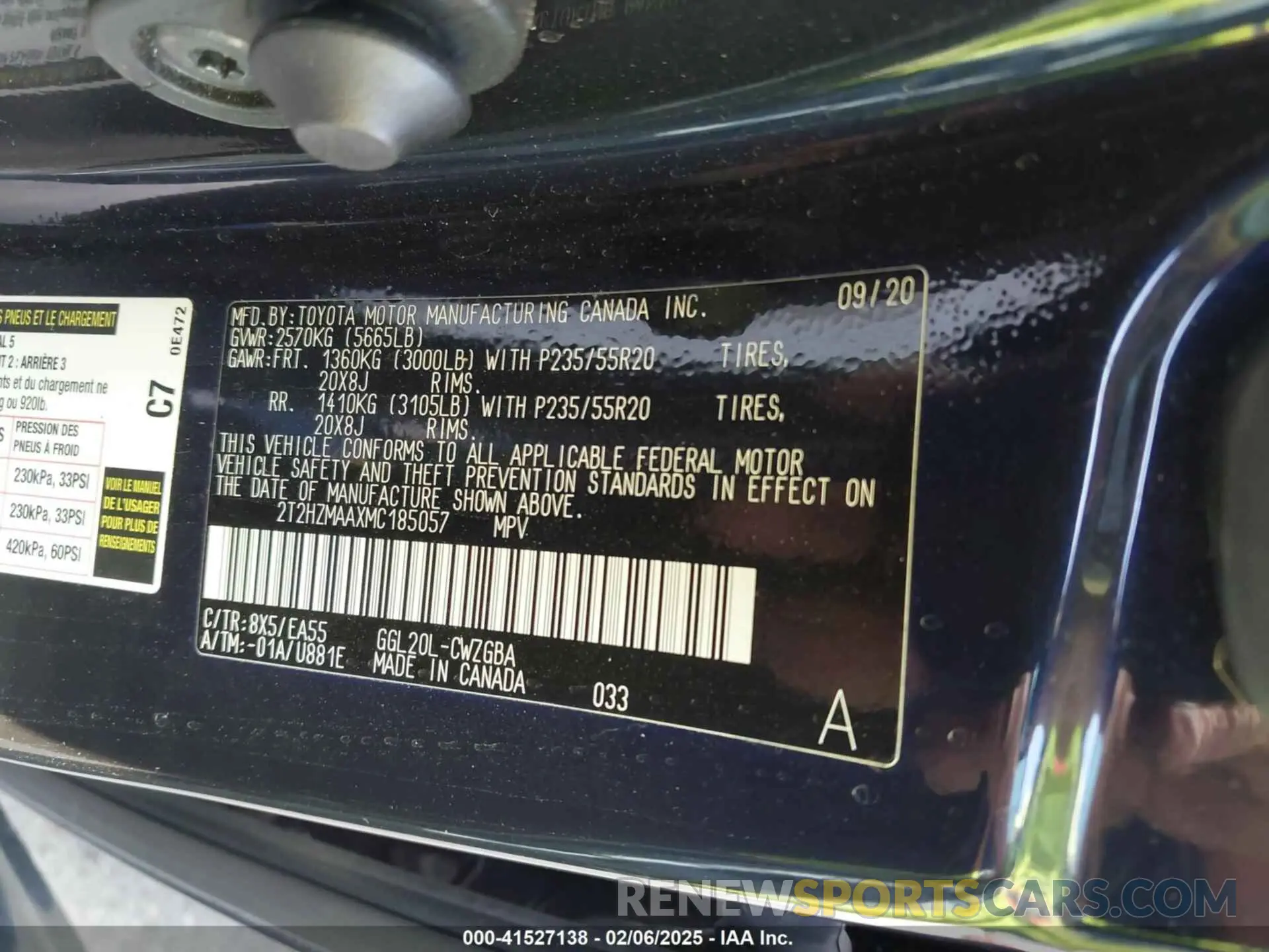 9 Photograph of a damaged car 2T2HZMAAXMC185057 LEXUS RX 350 2021