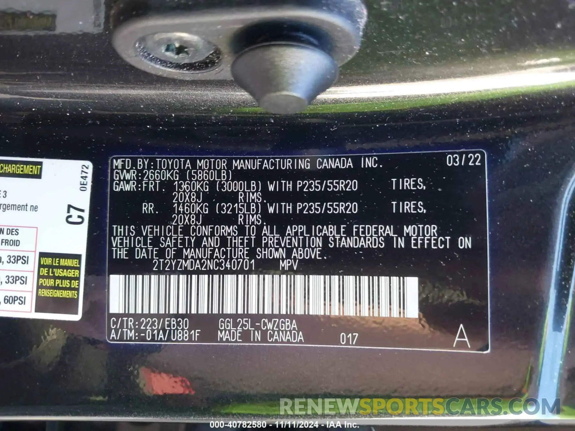 9 Photograph of a damaged car 2T2YZMDA2NC340701 LEXUS RX 350 2022