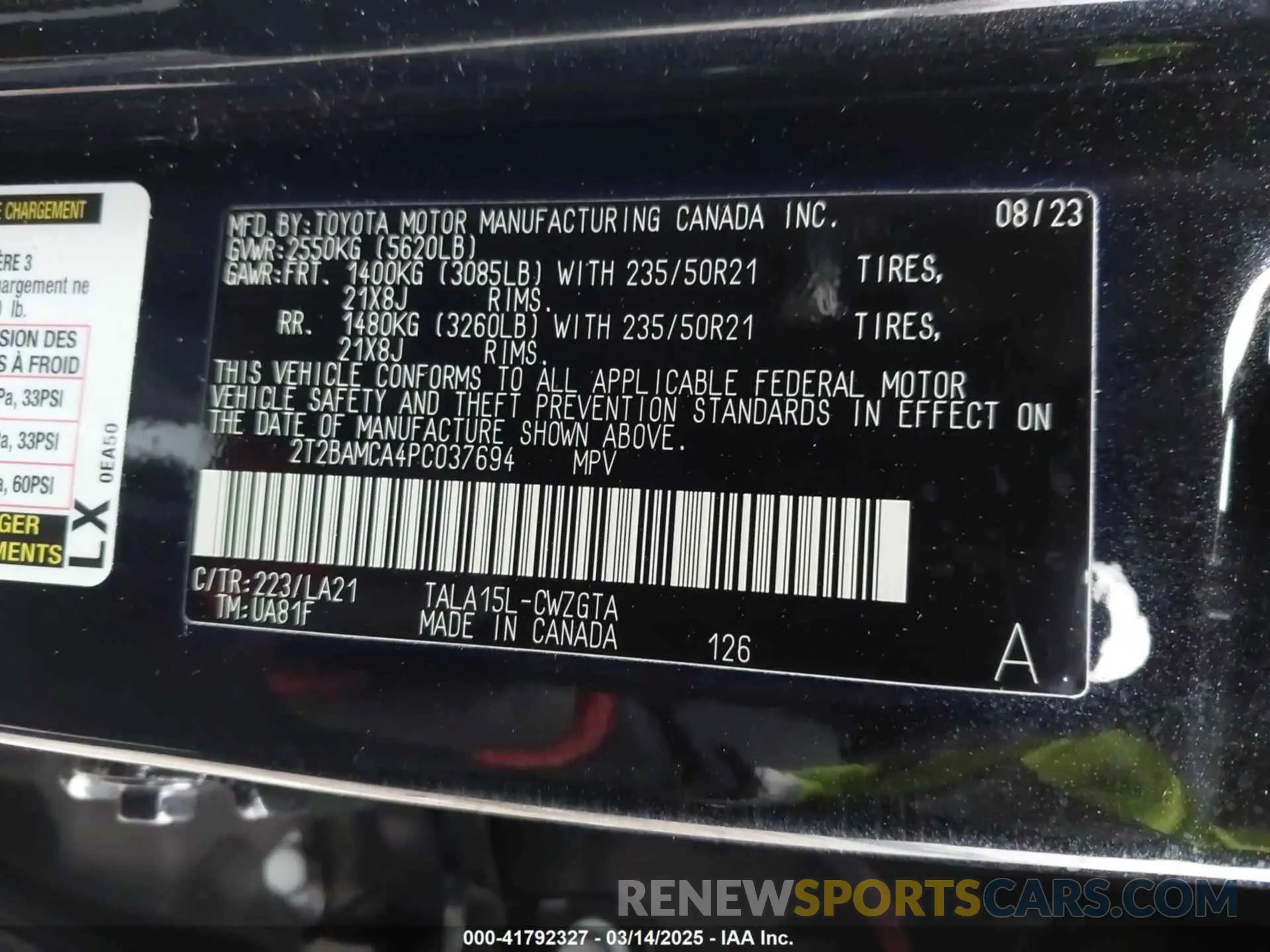 9 Photograph of a damaged car 2T2BAMCA4PC037694 LEXUS RX 350 2023