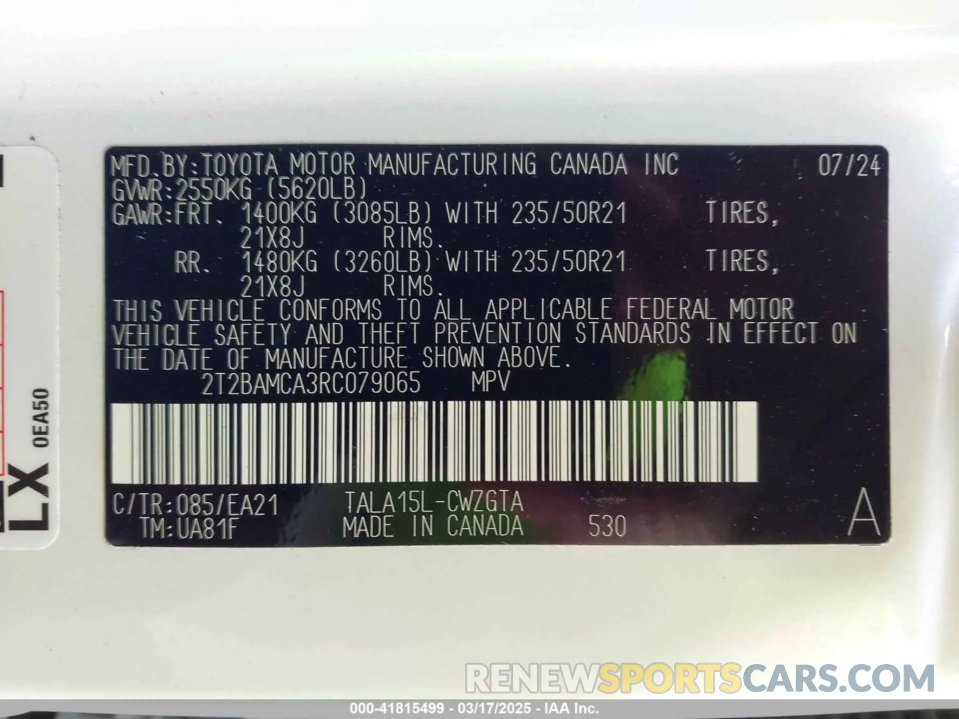 9 Photograph of a damaged car 2T2BAMCA3RC079065 LEXUS RX 350 2024