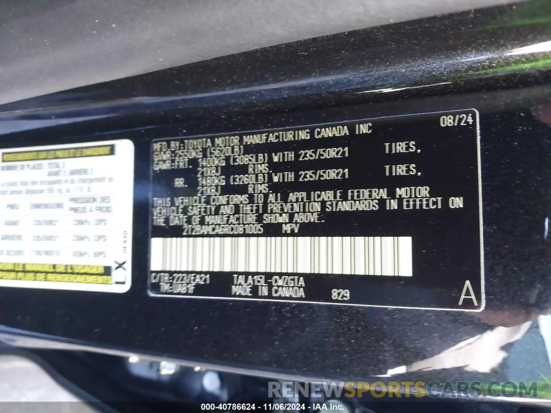 9 Photograph of a damaged car 2T2BAMCA6RC081005 LEXUS RX 350 2024