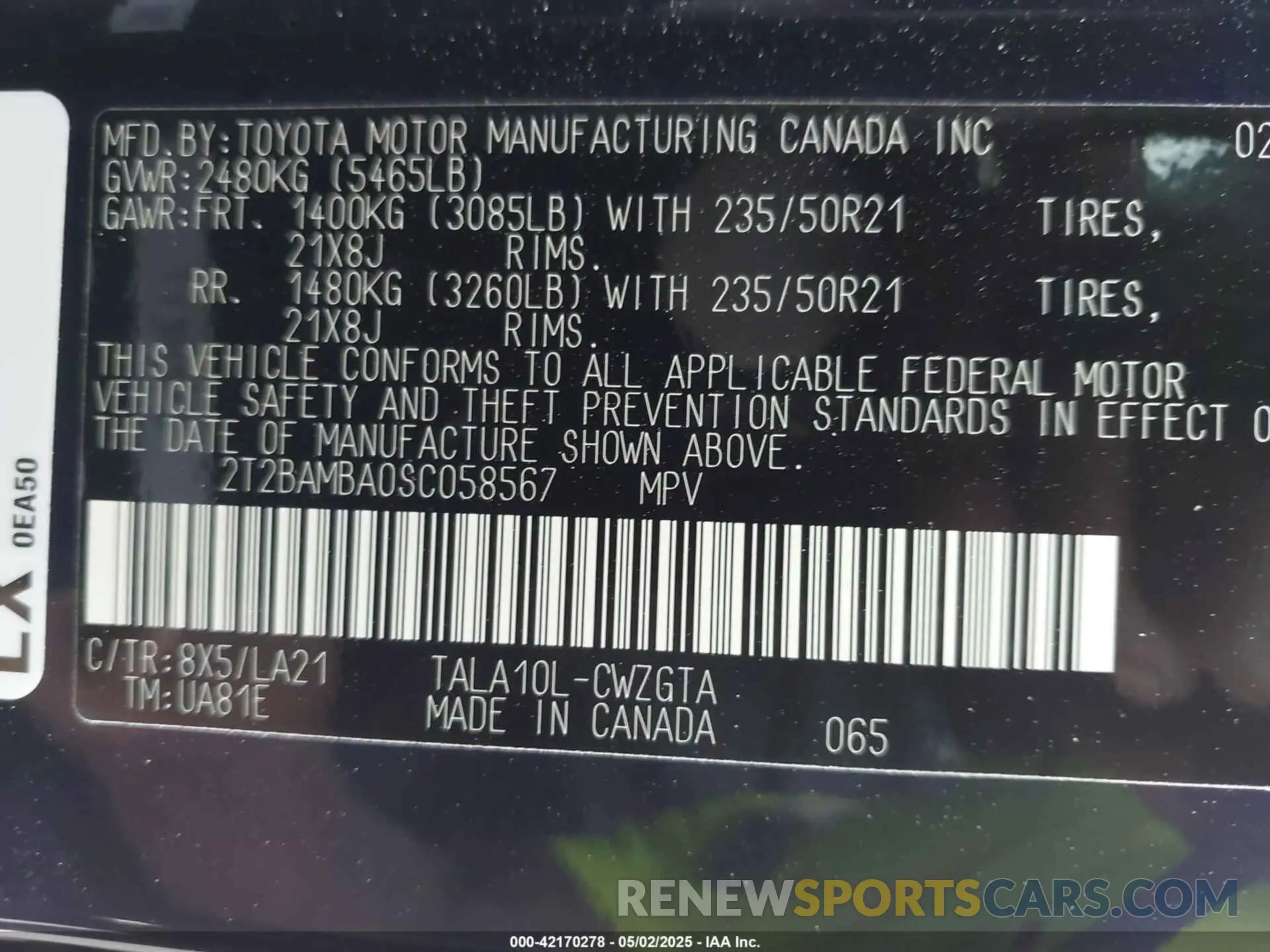 9 Photograph of a damaged car 2T2BAMBA0SC058567 LEXUS RX 350 2025