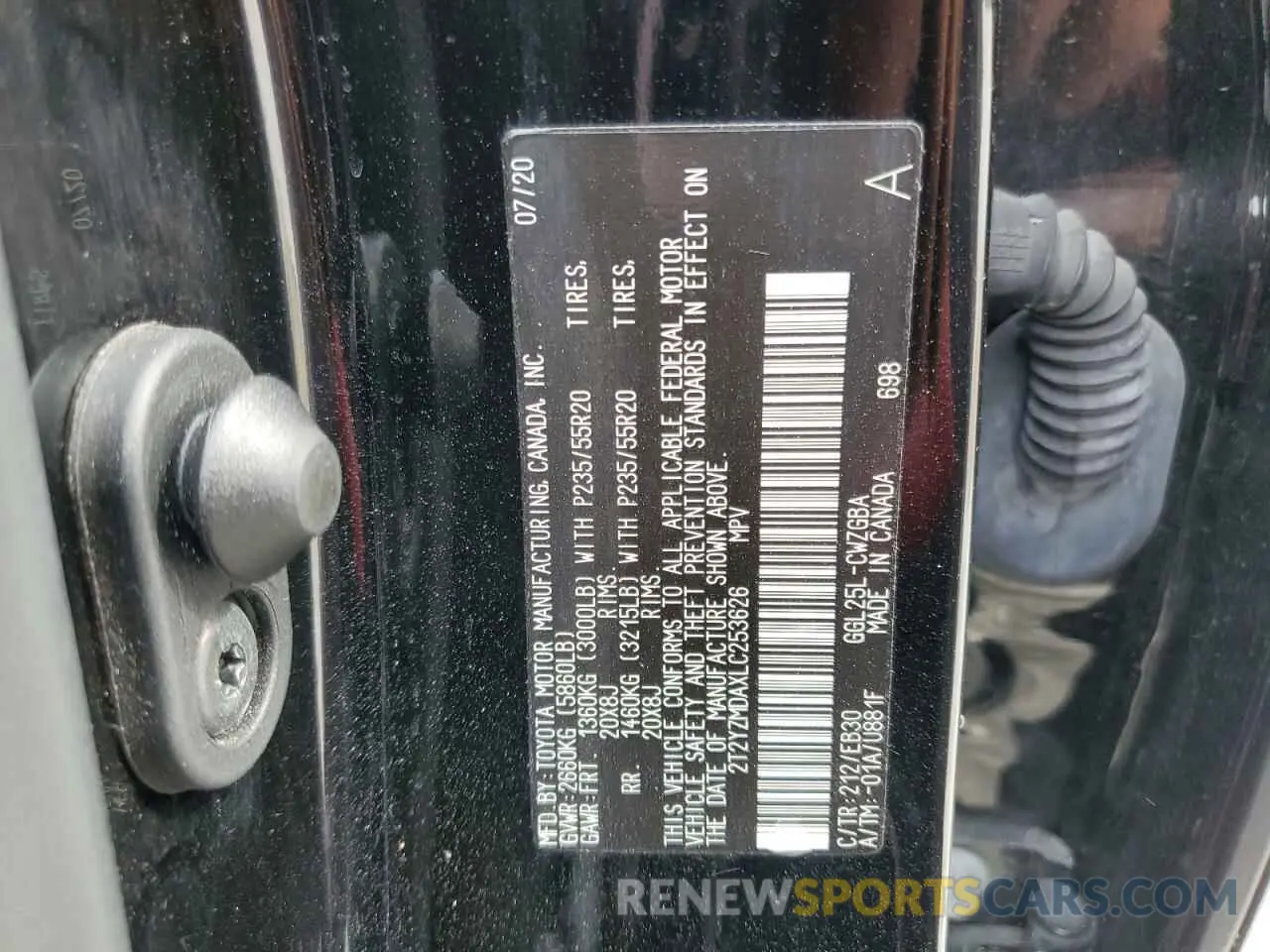 14 Photograph of a damaged car 2T2YZMDAXLC253626 LEXUS RX 350 F S 2020