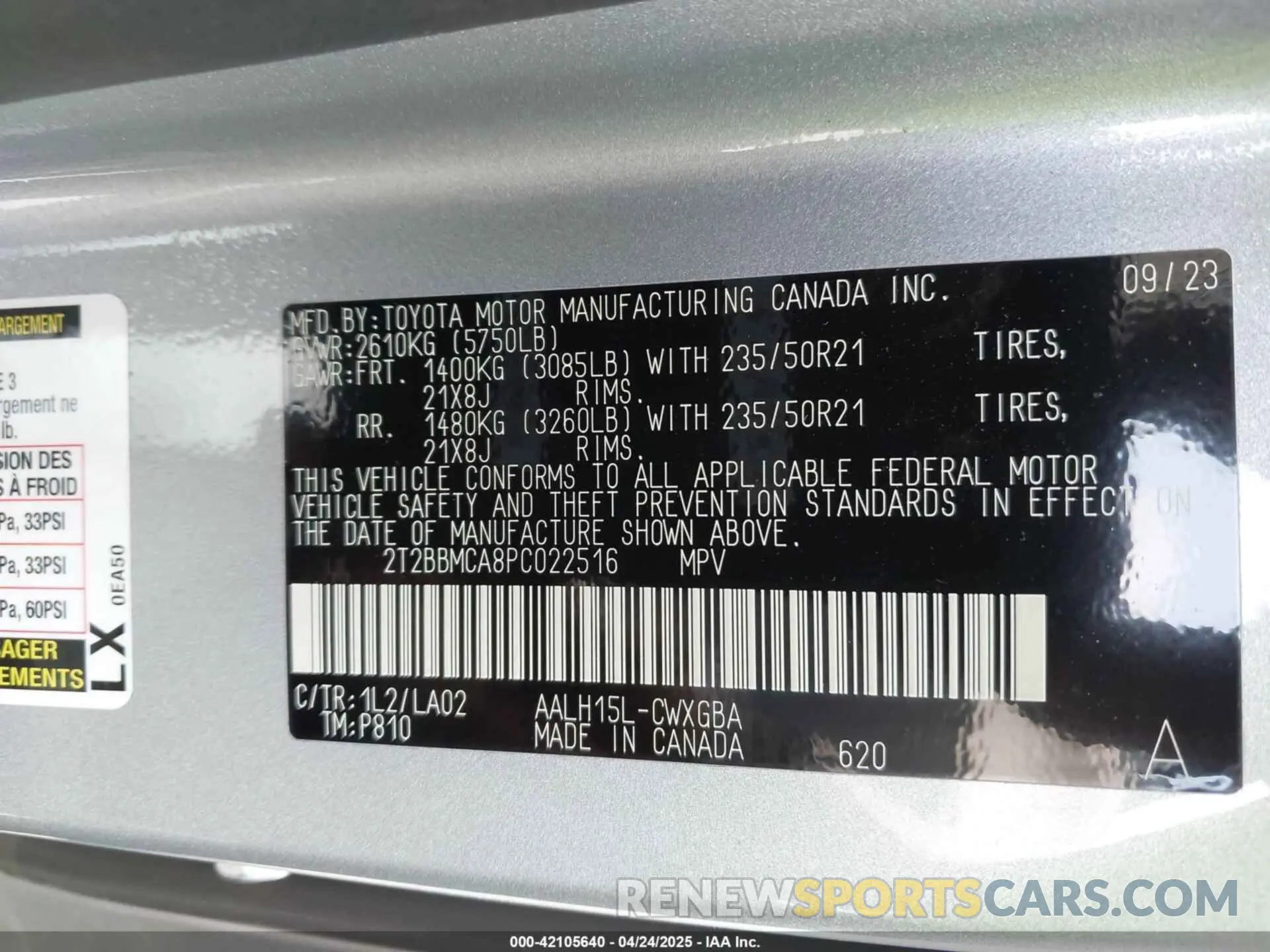 9 Photograph of a damaged car 2T2BBMCA8PC022516 LEXUS RX 350H 2023