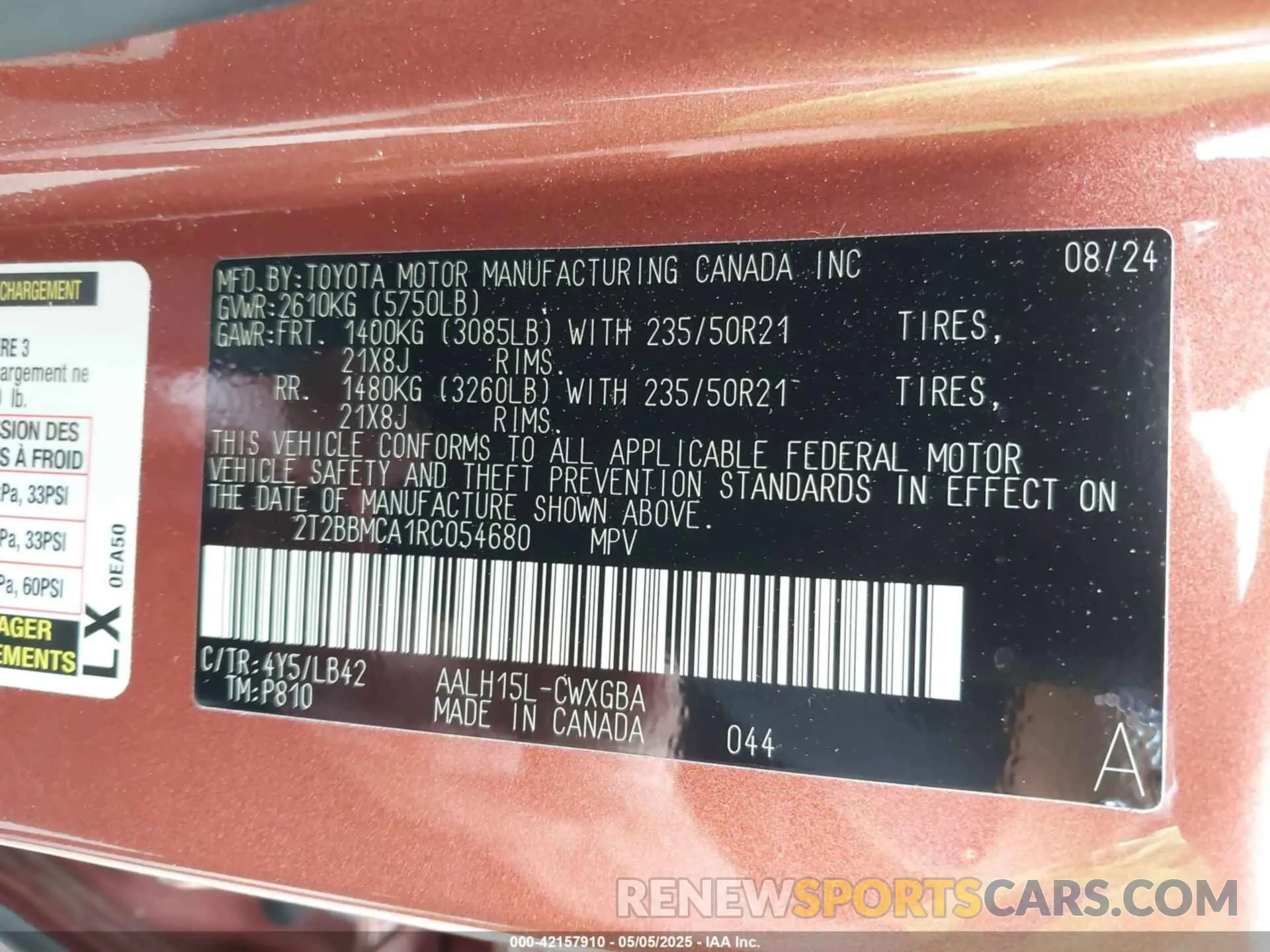 9 Photograph of a damaged car 2T2BBMCA1RC054680 LEXUS RX 350H 2024
