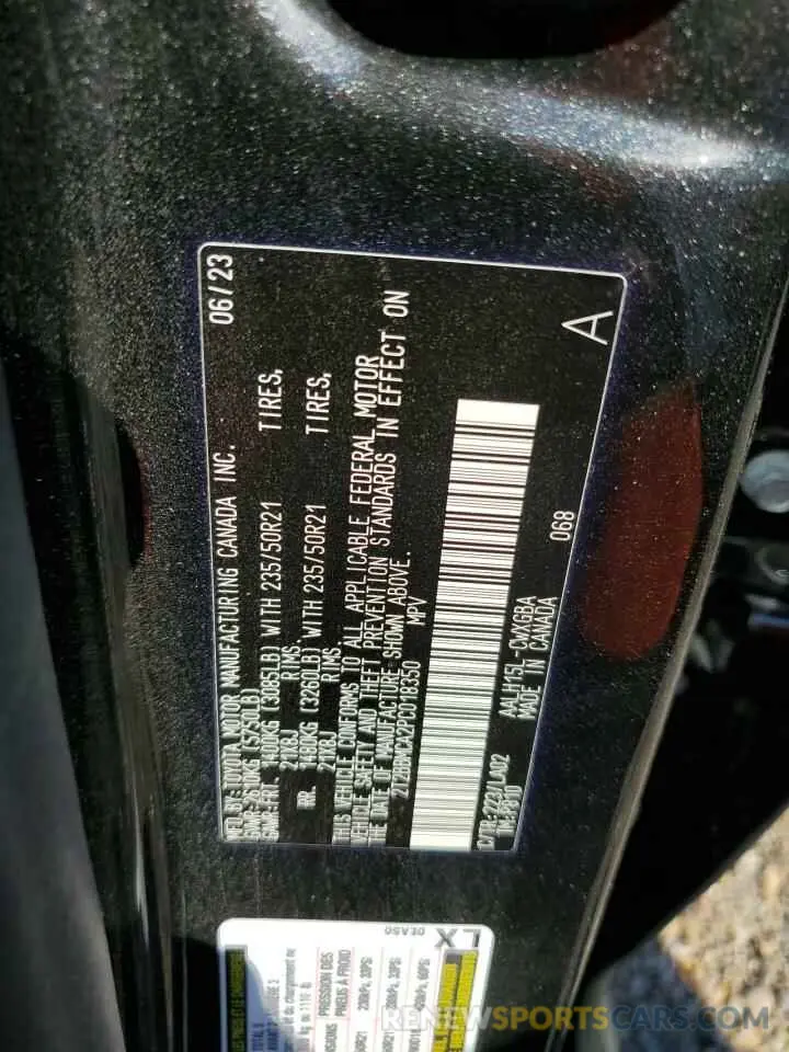 13 Photograph of a damaged car 2T2BBMCA2PC018350 LEXUS RX 350H BA 2023