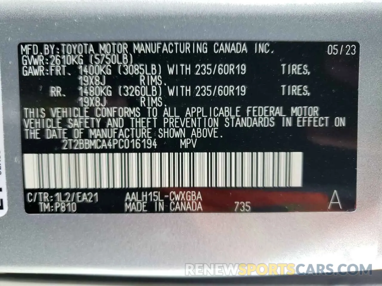 13 Photograph of a damaged car 2T2BBMCA4PC016194 LEXUS RX 350H BA 2023