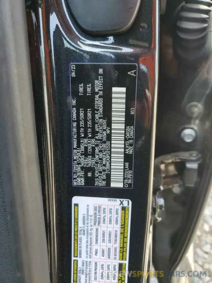 14 Photograph of a damaged car 2T2BBMCA9PC012500 LEXUS RX 350H BA 2023