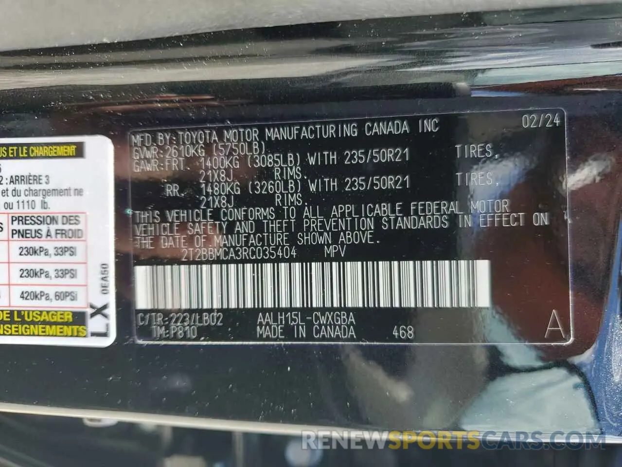 13 Photograph of a damaged car 2T2BBMCA3RC035404 LEXUS RX 350H BA 2024