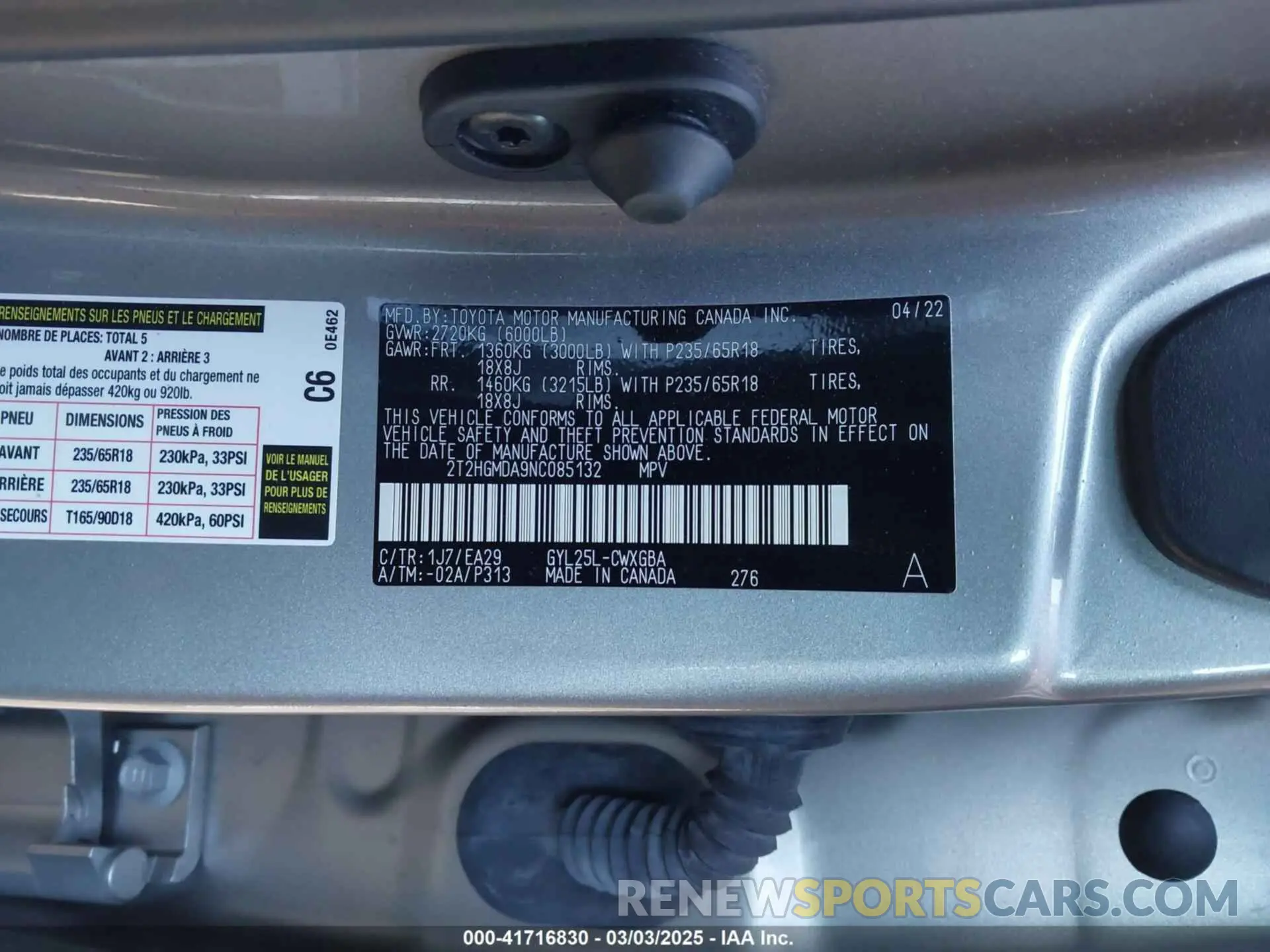 9 Photograph of a damaged car 2T2HGMDA9NC085132 LEXUS RX 450H 2022